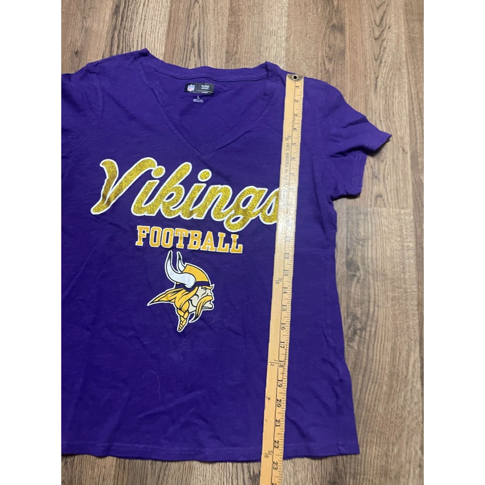 Vintage Team Apparel Shirt Womens Large Purple Minnesota Vikings V-Neck Shirt Size L / US 10 / IT 46 - 6 Thumbnail