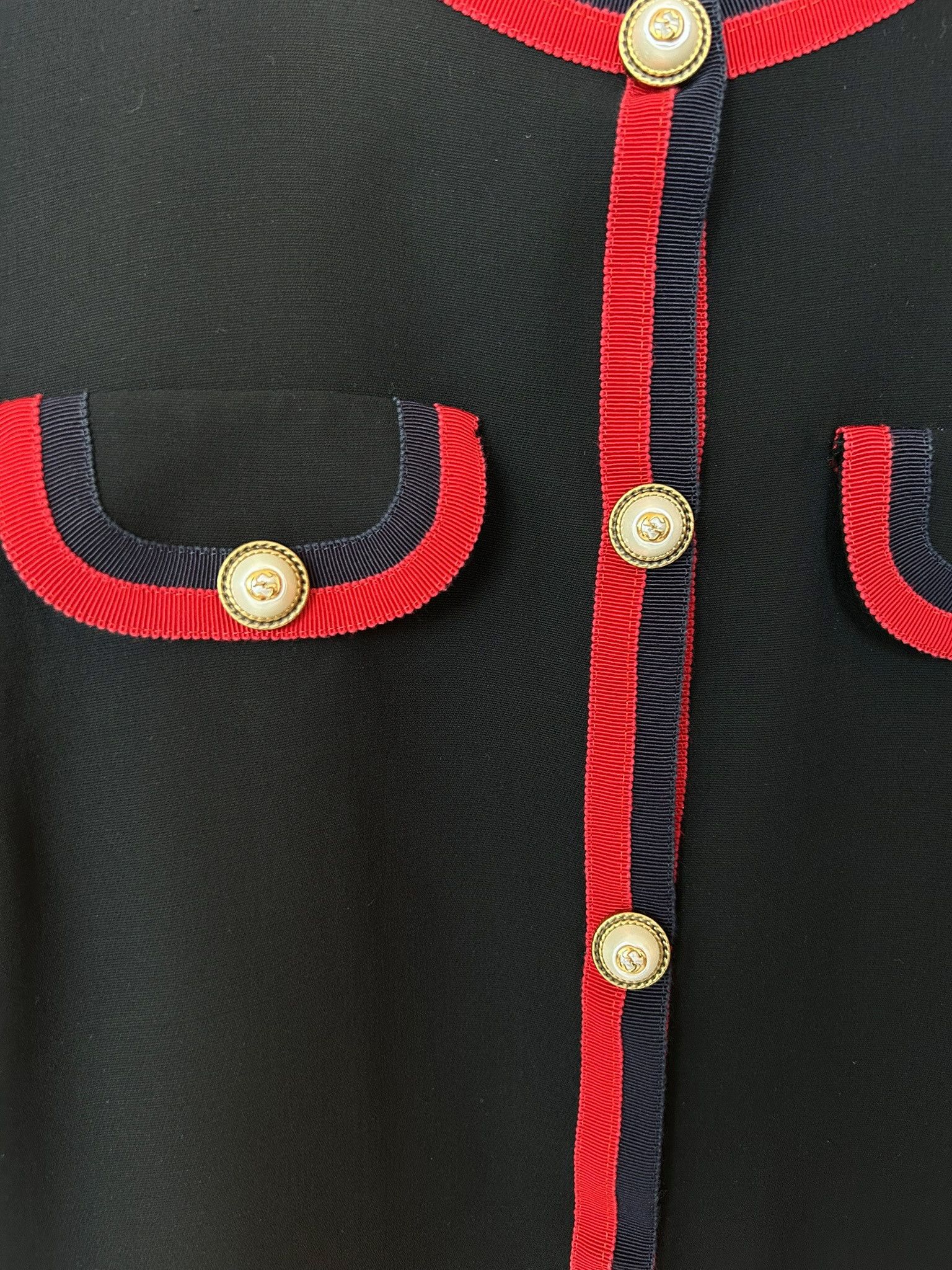 Gucci 2017 Gucci ribbon trim short sleeve wool and silk mini dress Size M / US 6-8 / IT 42-44 - 6 Thumbnail