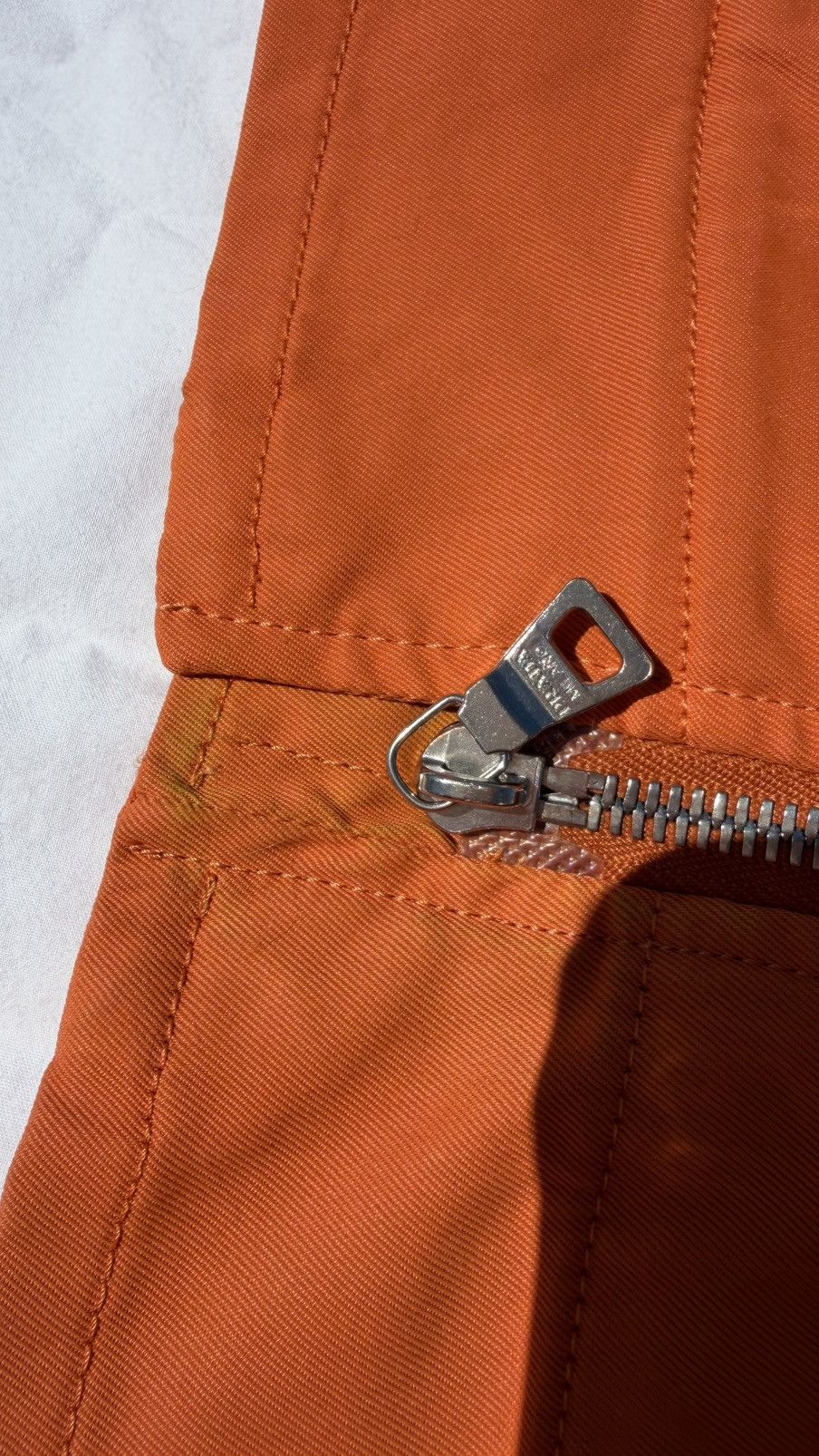 Prada SS2002 Prada Orange Nylon Biker Jacket Size US XS / EU 42 / 0 - 15 Thumbnail