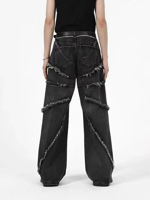 Japanese Brand × Jean Raw edge wide-leg jeans with retro design Size US 32 / EU 48 - 2 Thumbnail