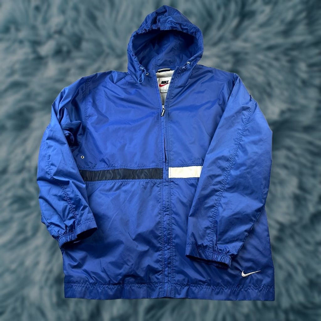Nike VINTAGE Nike Jacket Mens M Blue Windbreaker Hoodie Fleece Lined Track Size US M / EU 48-50 / 2 - 1 Thumbnail