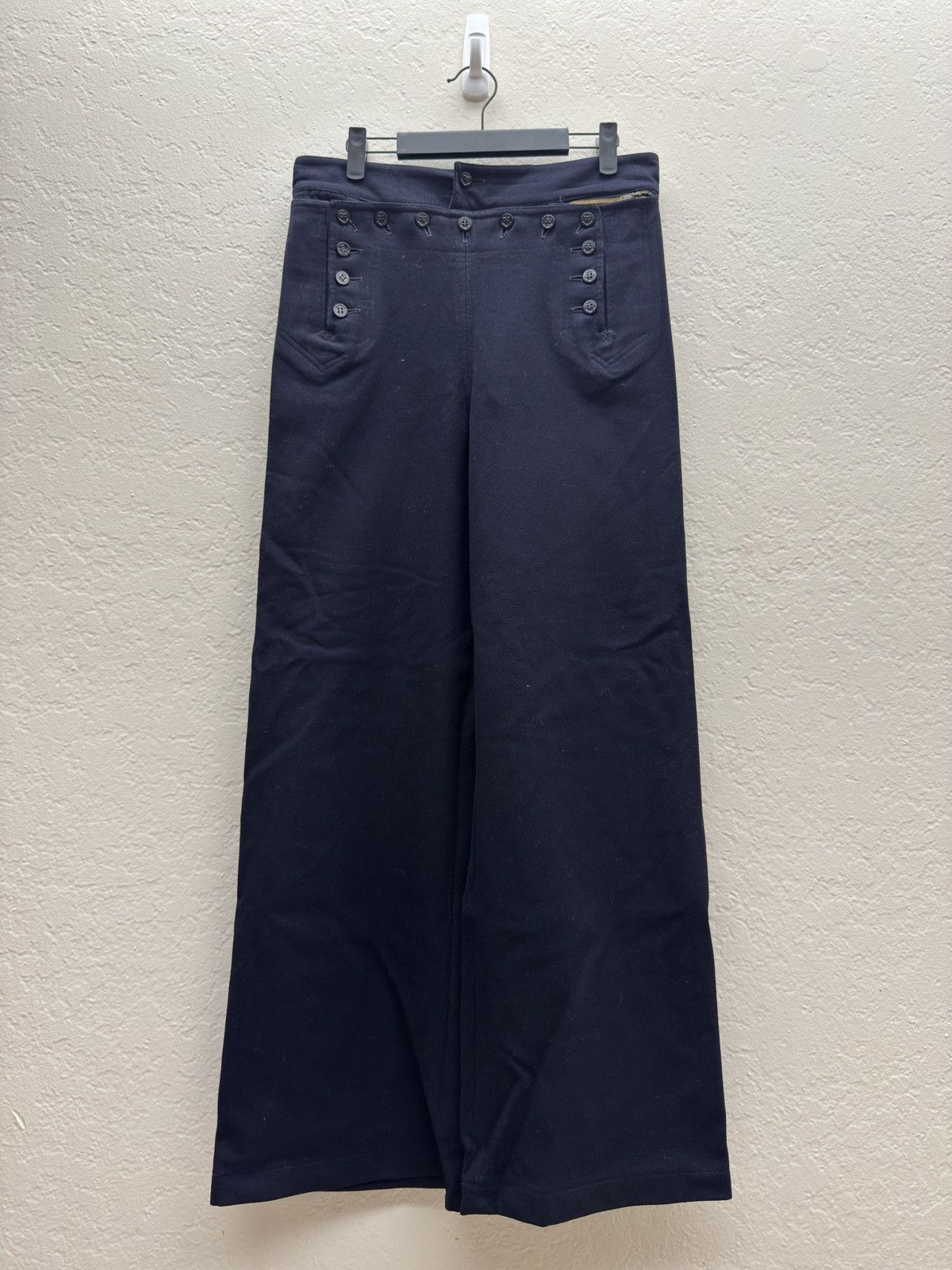 Vintage Vintage US Navy Sailor Wool Flared Pants Size US 30 / EU 46 - 1 Thumbnail