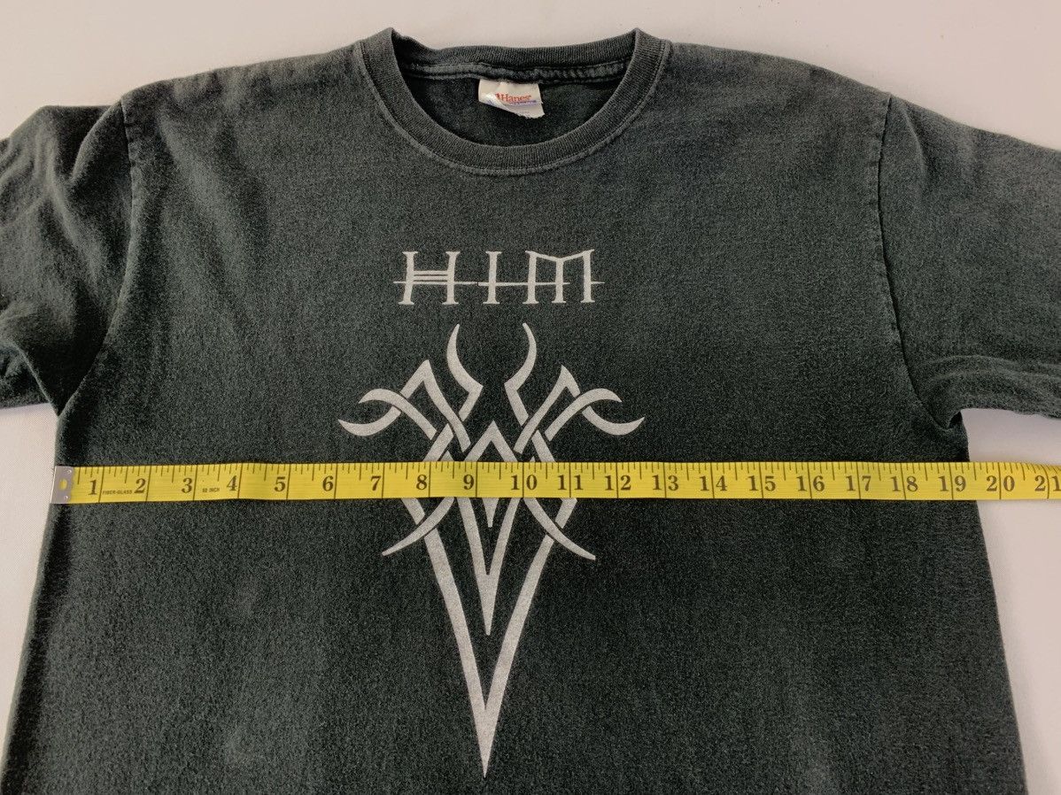 Band Tees Vintage 2004 Him Band Oy Heartagram Big Logo Black Tee Size US M / EU 48-50 / 2 - 9 Thumbnail