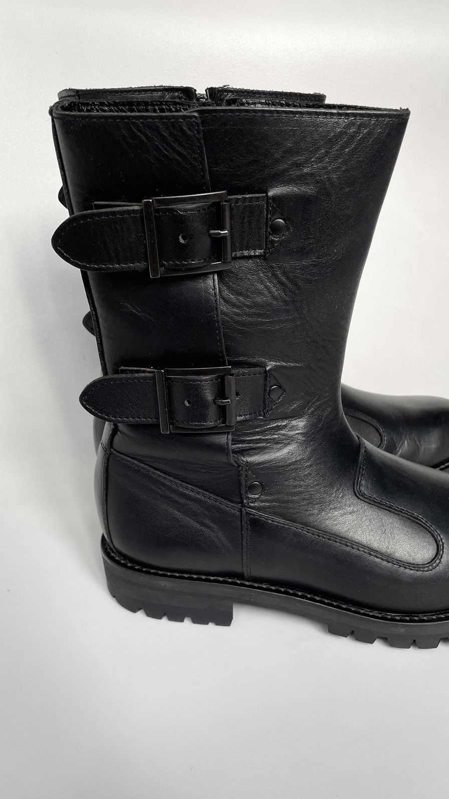 Yohji Yamamoto A/W 11 Black Leather Biker Boots Size US 8.5 / IT 38.5 - 14 Thumbnail