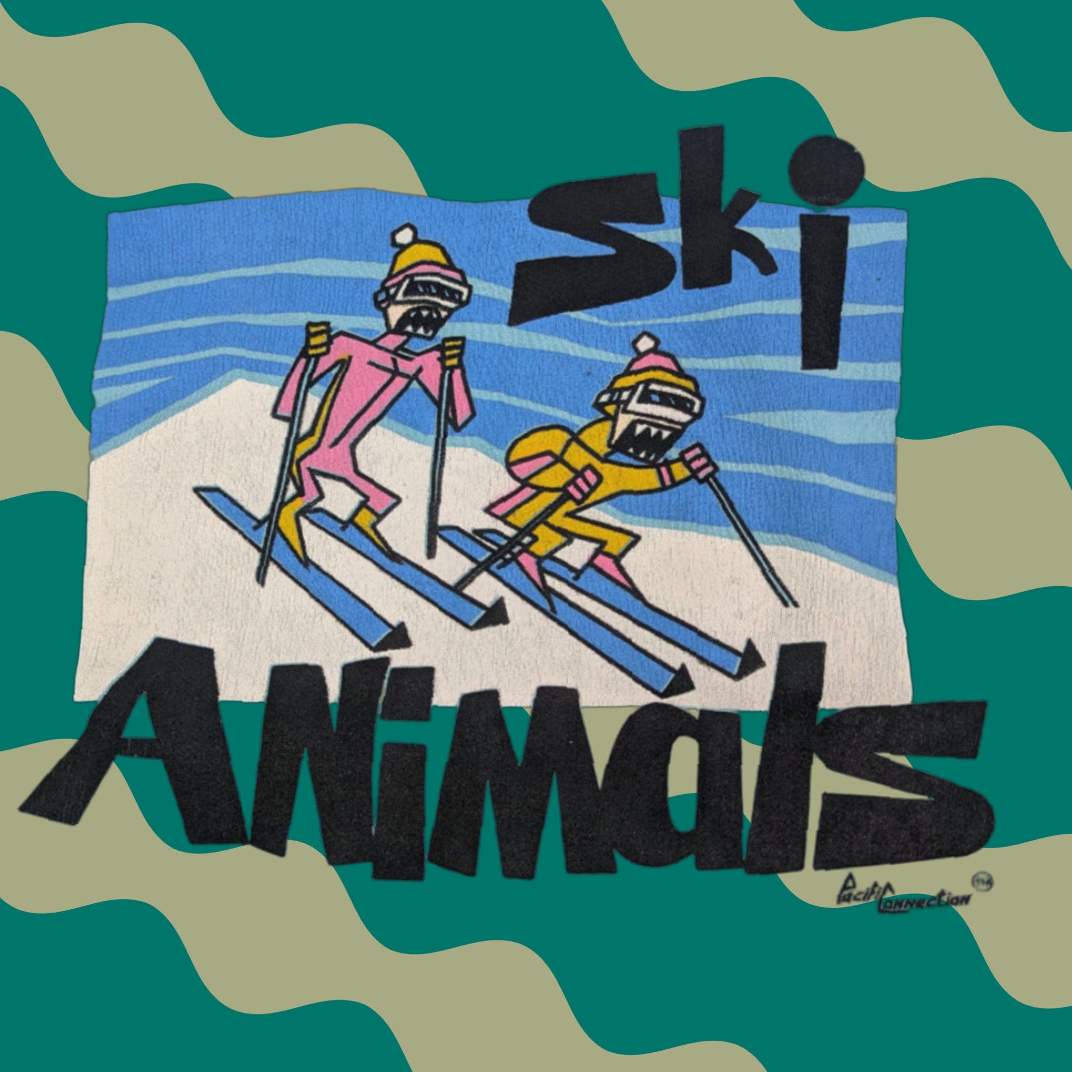 TEE JAYS VINTAGE Tee Jays Sweatshirt Shirt Unisex Adults XL Blue Pullover 80s Ski Animals Made in USA Size US XL / EU 56 / 4 - 1 Thumbnail
