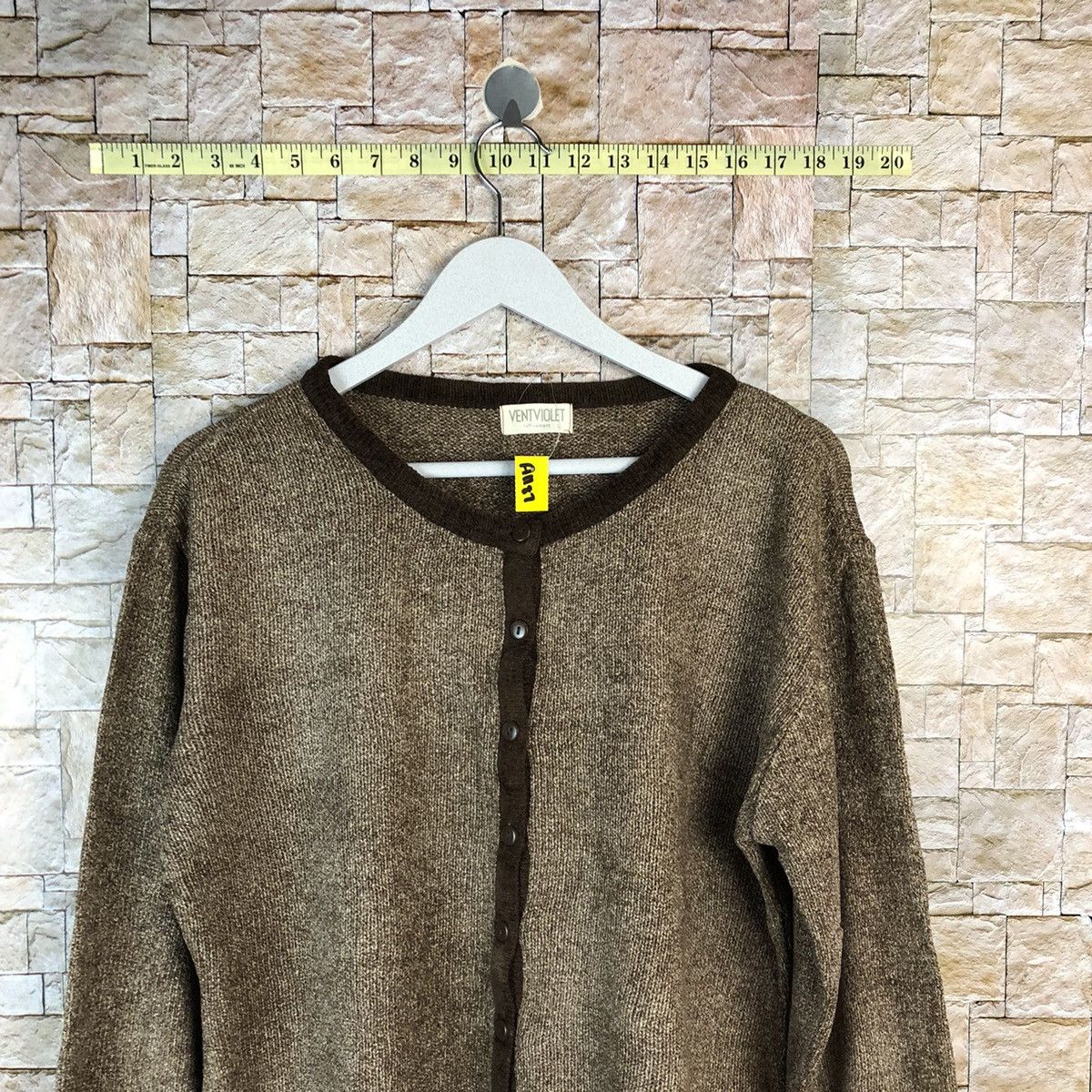 Japanese Brand Vent Violet Brown Cardigan Knitwear #A1187 Size US L / EU 52-54 / 3 - 5 Thumbnail