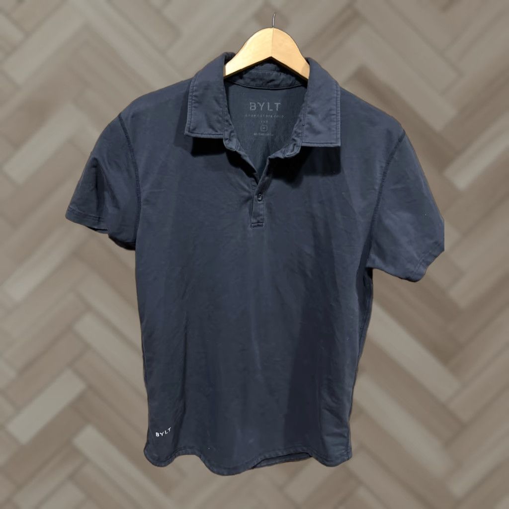 Vintage BYLT Polo Shirt Mens XL Navy Performance Nylon Blend Golf Shirt Size US M / EU 48-50 / 2 - 1 Thumbnail