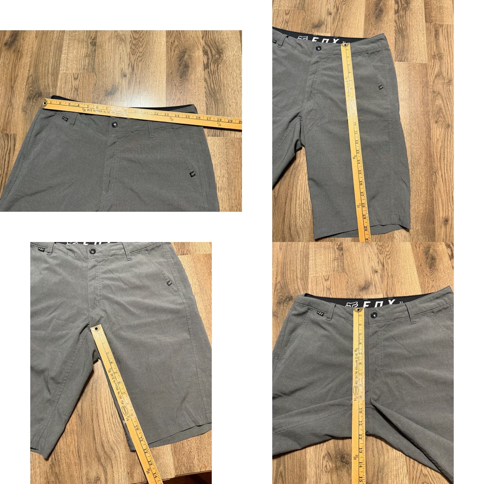 Vintage Fox Shorts Men Chino Flat Front Gray 31 Regular Front Pockets Casual Size US 31 - 8 Thumbnail