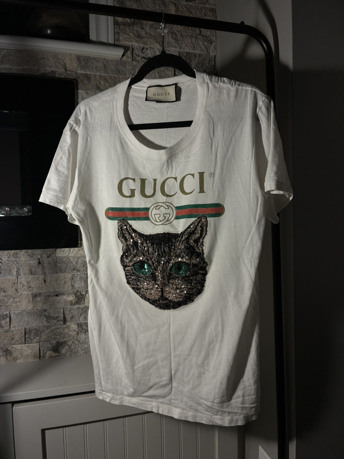Gucci Gucci Cat-Sequence T Shirt Size US S / EU 44-46 / 1 - 1 Thumbnail