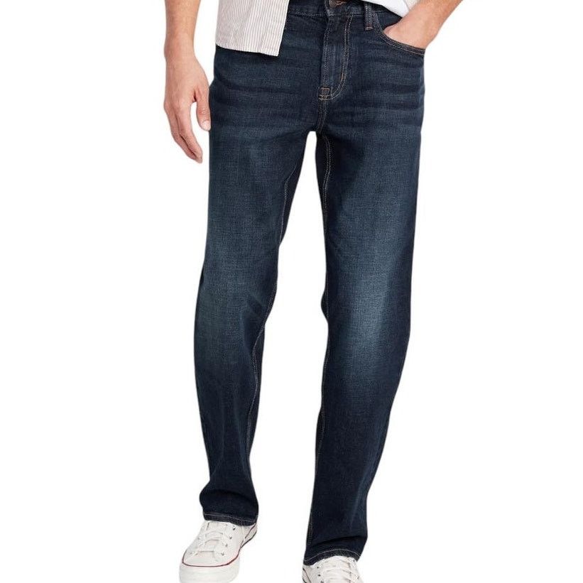 Old Navy Old Navy Straight Athletic Built-In Flex Jean Dark Men 40x32 Size US 40 / EU 56 - 5 Thumbnail