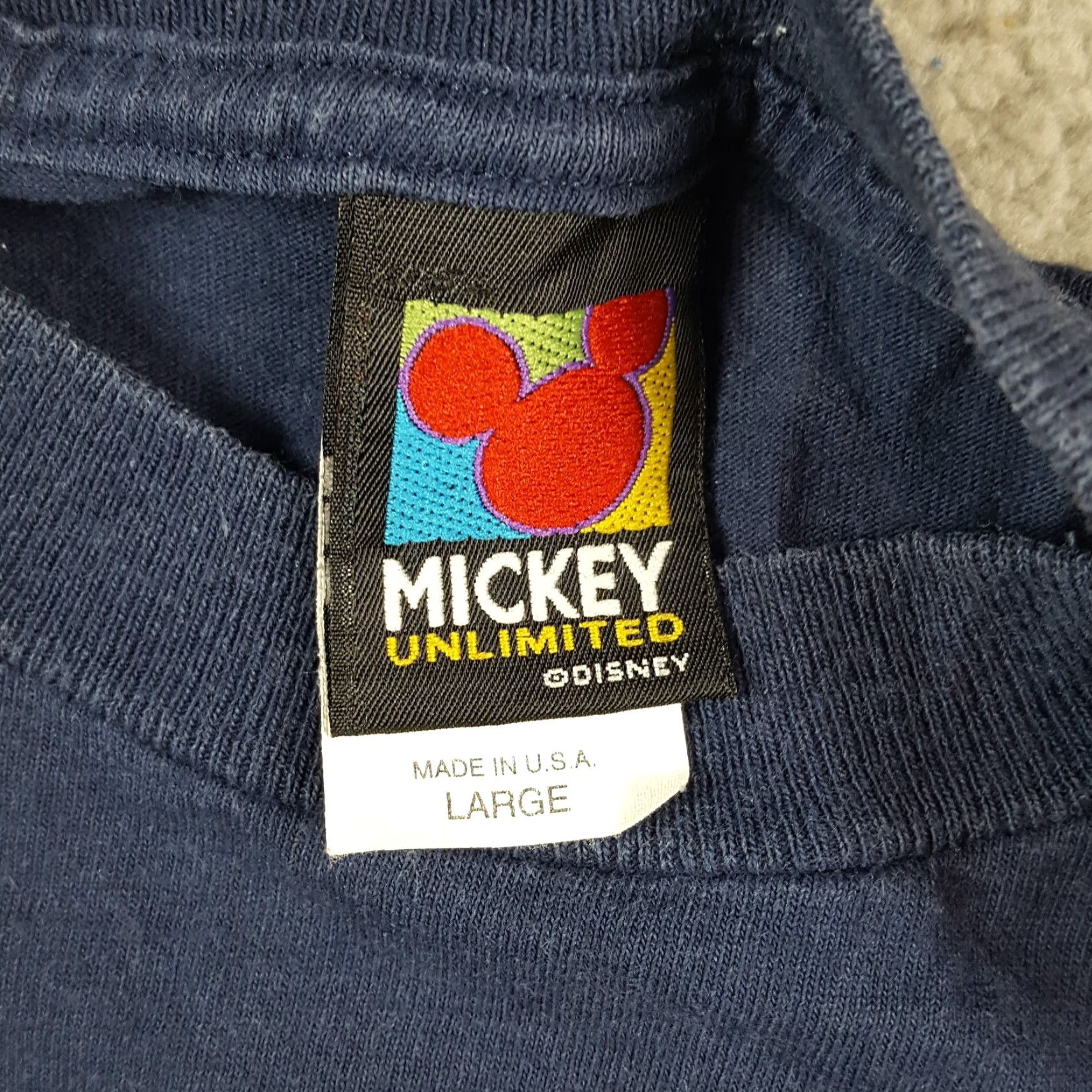 Mickey Unlimited VINTAGE Mickey Mouse T-Shirt, Y2K 4th of July Patriotic USA, Size L, Blue, Cartoon, Mens Size US L / EU 52-54 / 3 - 7 Thumbnail