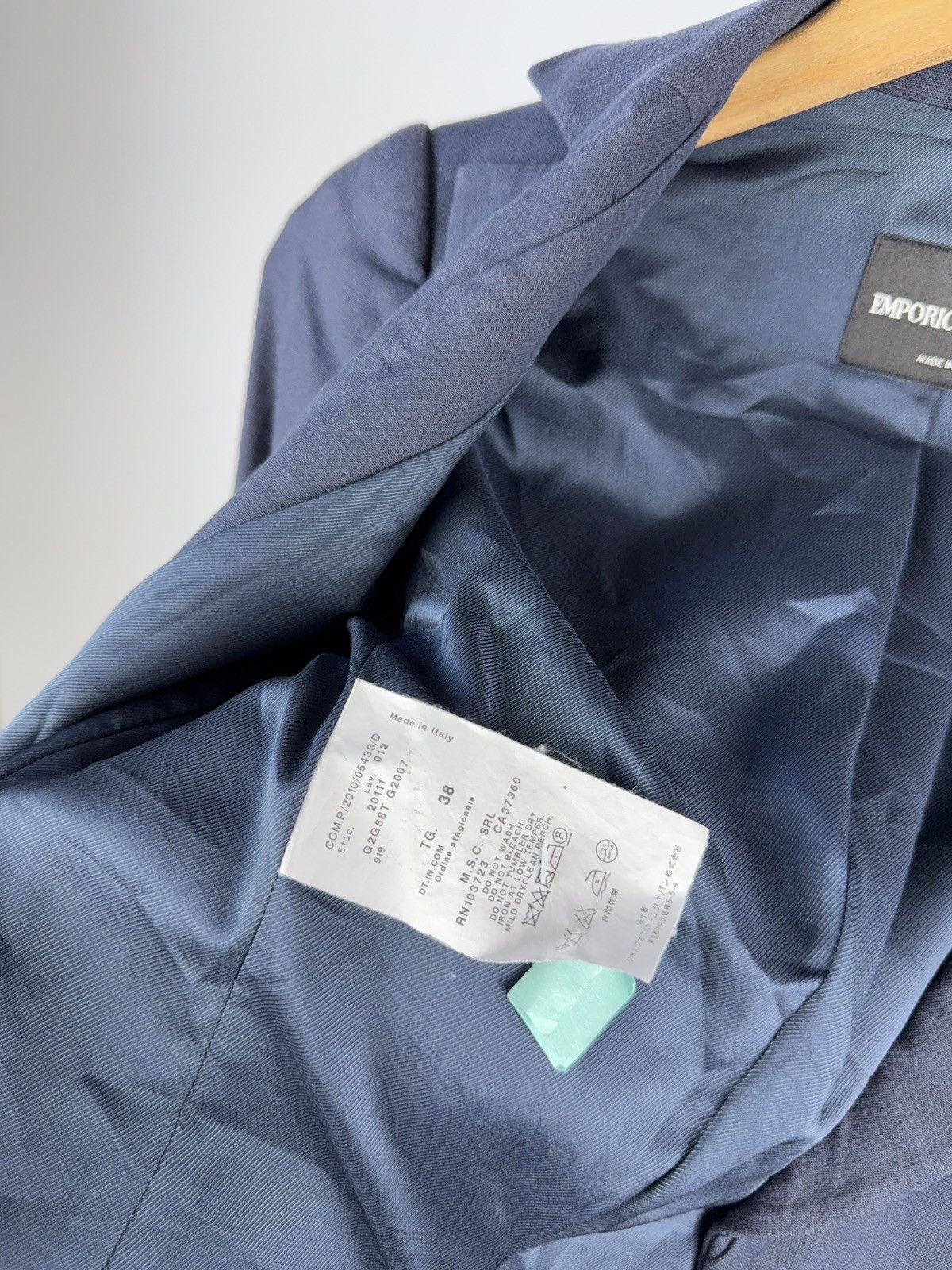 Emporio Armani Vintage Luxury 00s Emporio Armani Blue Blazer Retro 38 size Size S / US 4 / IT 40 - 10 Thumbnail
