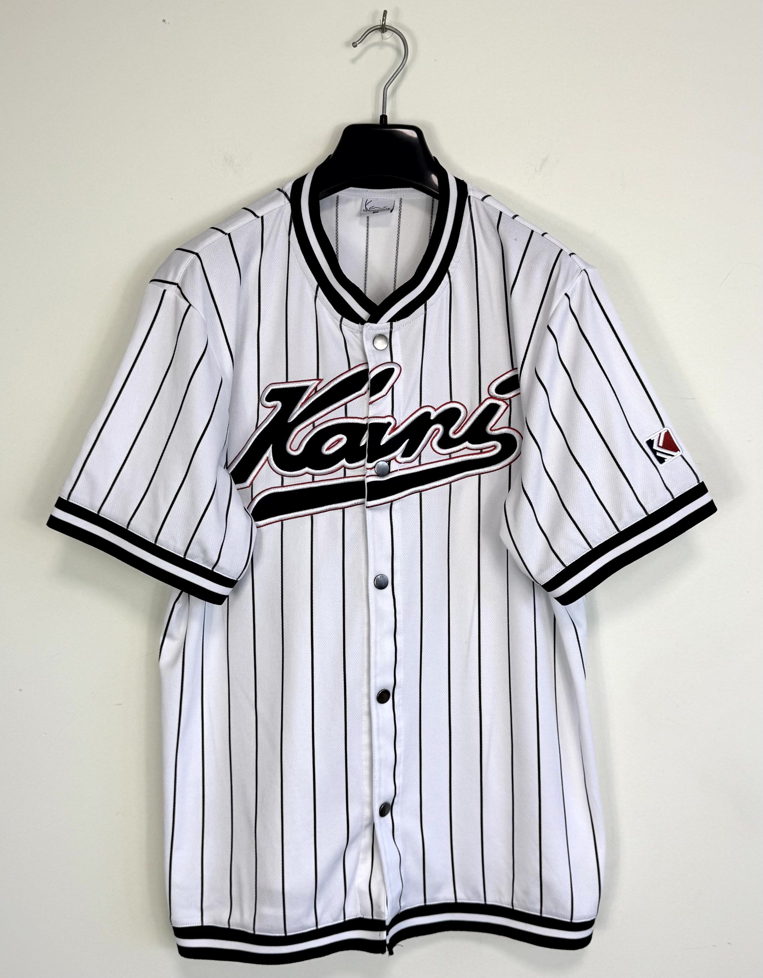 Karl Kani Karl Kani Logo Hip Hop Button Up Pinstriped Baseball Jersey Size US M / EU 48-50 / 2 - 1 Thumbnail