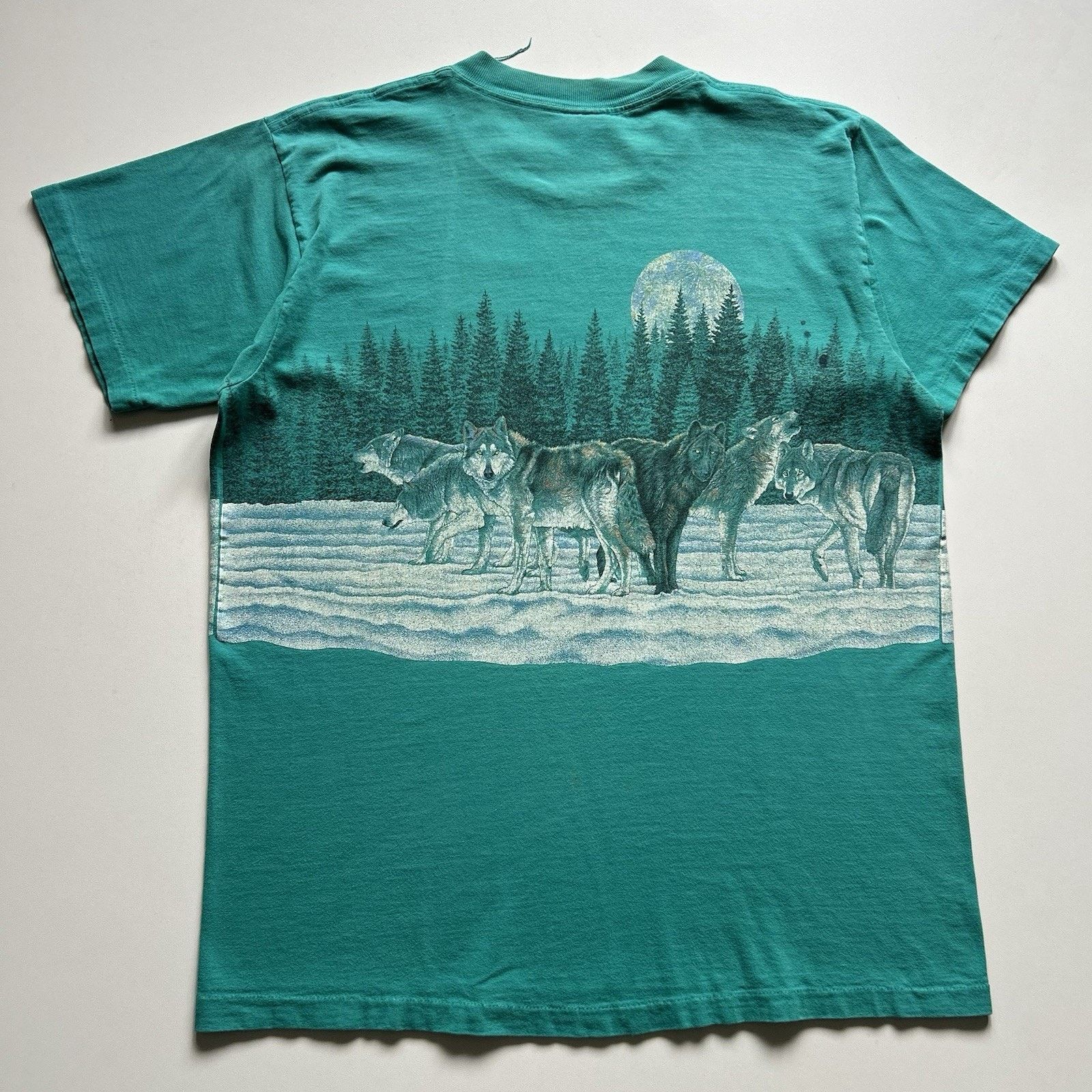 Vintage Vintage 90s Wolf Wildlife Animal Art T Shirt XL Oneita USA Size US XL / EU 56 / 4 - 3 Thumbnail