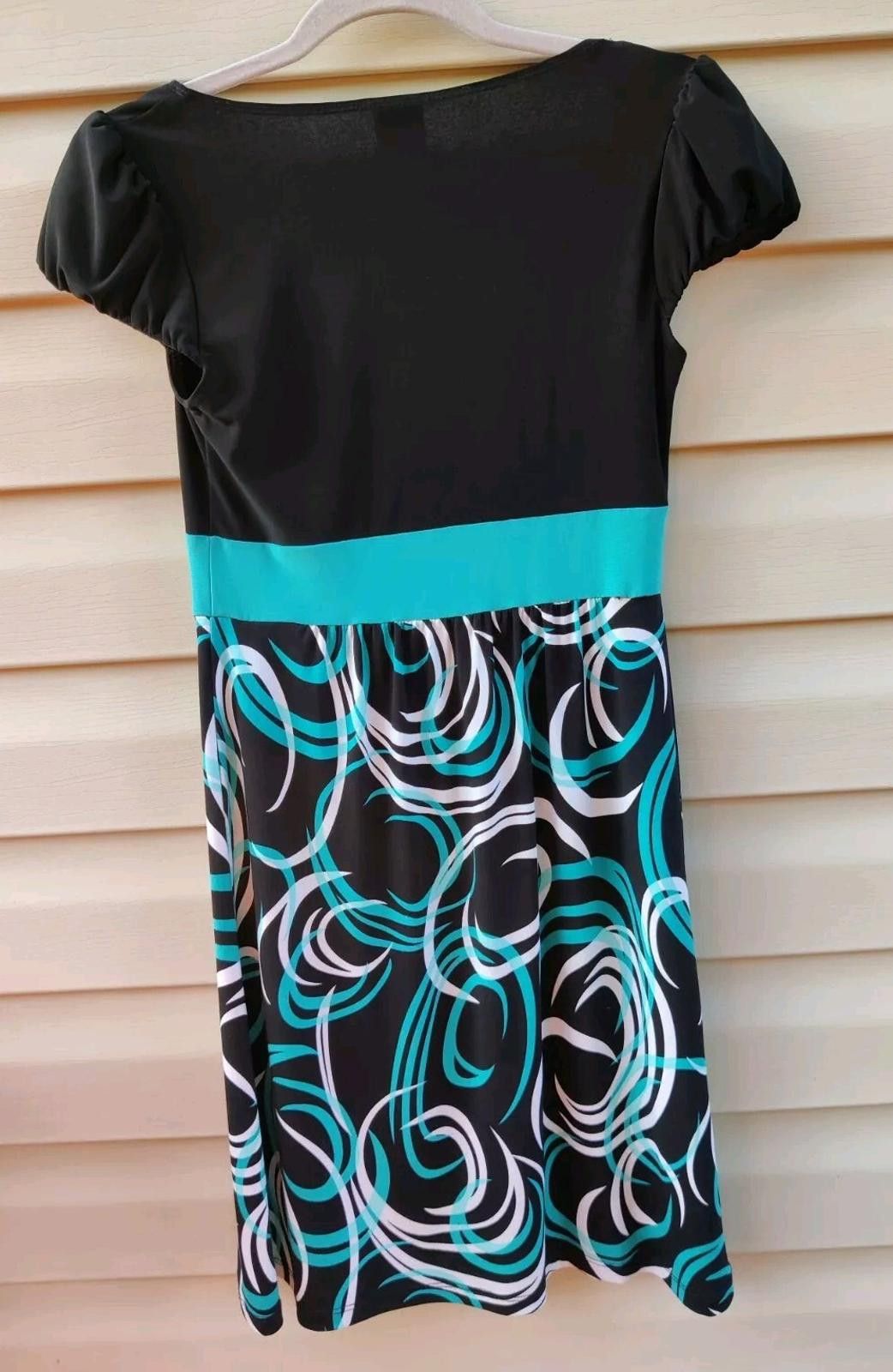Other Wrapper Womens Juniors Size Medium Dress Short Sleeve Black Size M / US 6-8 / IT 42-44 - 3 Thumbnail