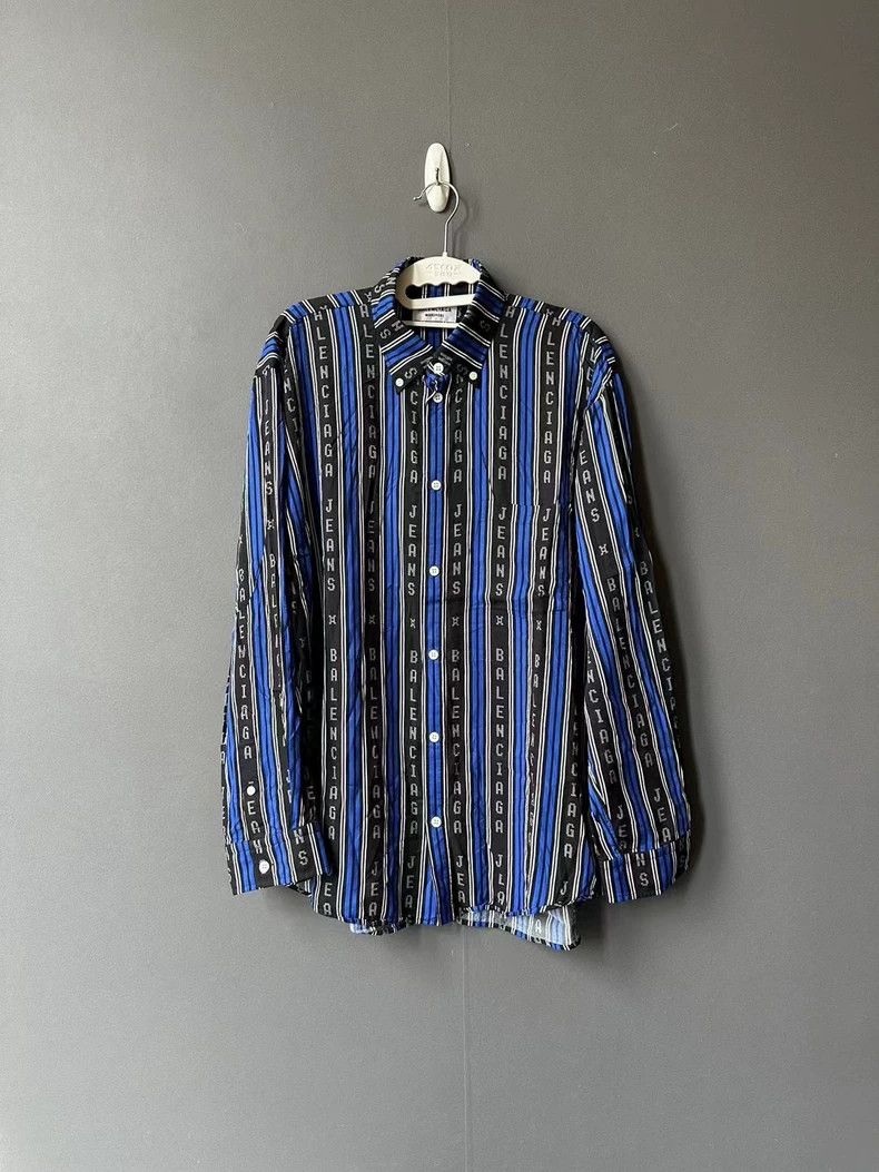 Balenciaga Balenciaga Black and blue striped shirt 2503-Nextarrow Size XS / US 0-2 / IT 36-38 - 1 Thumbnail