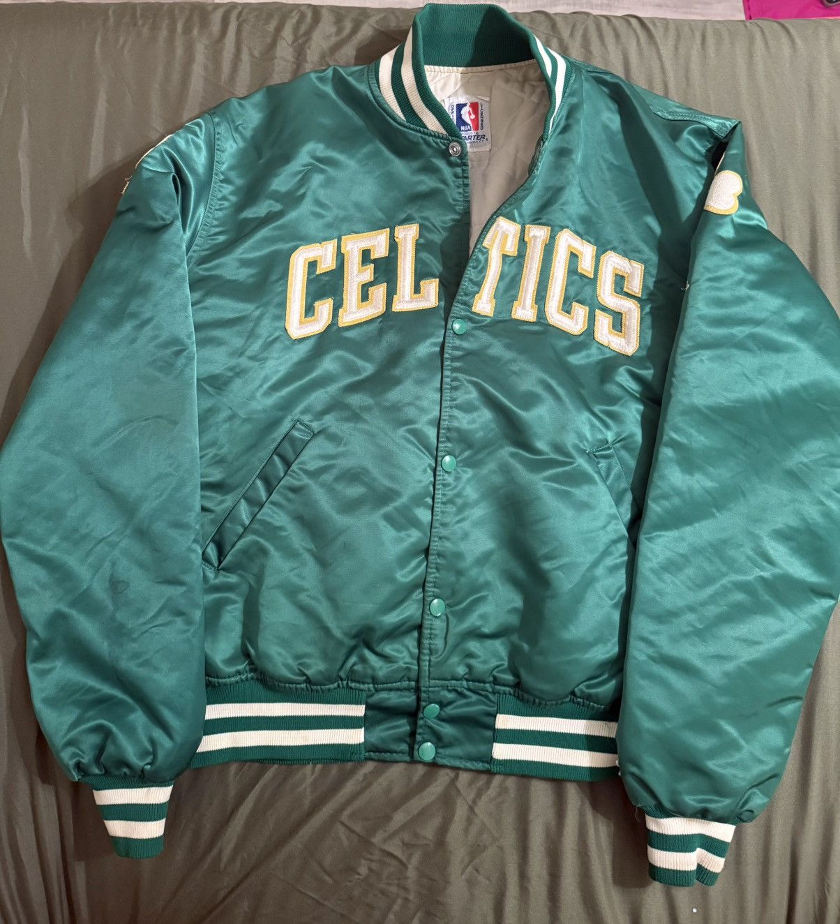 Vintage 90s Boston Celtics Starter Satin Jacket Embroidered