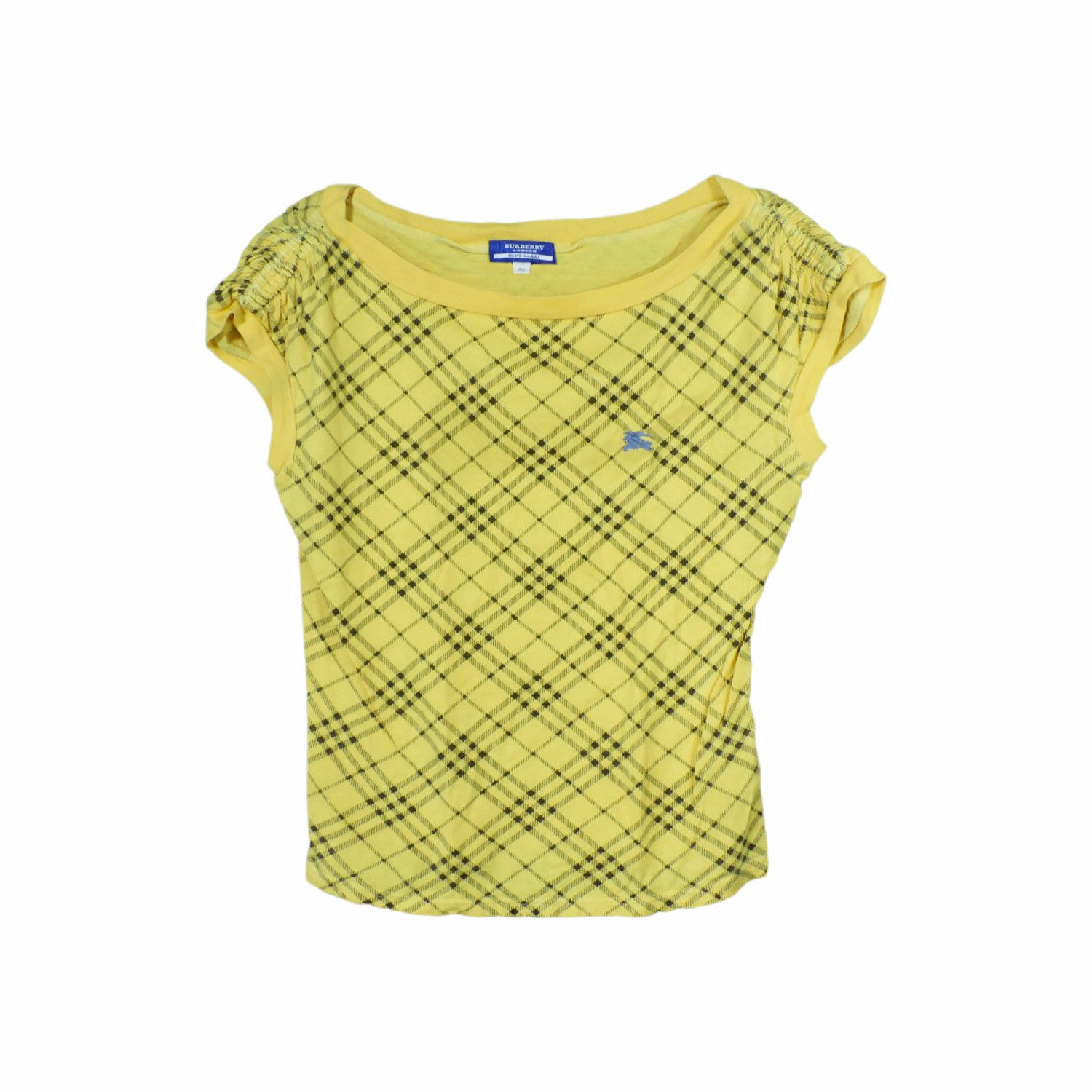 BURBERRY LONDON BLUE LABEL CHECKED YELLOW T-SHIRT