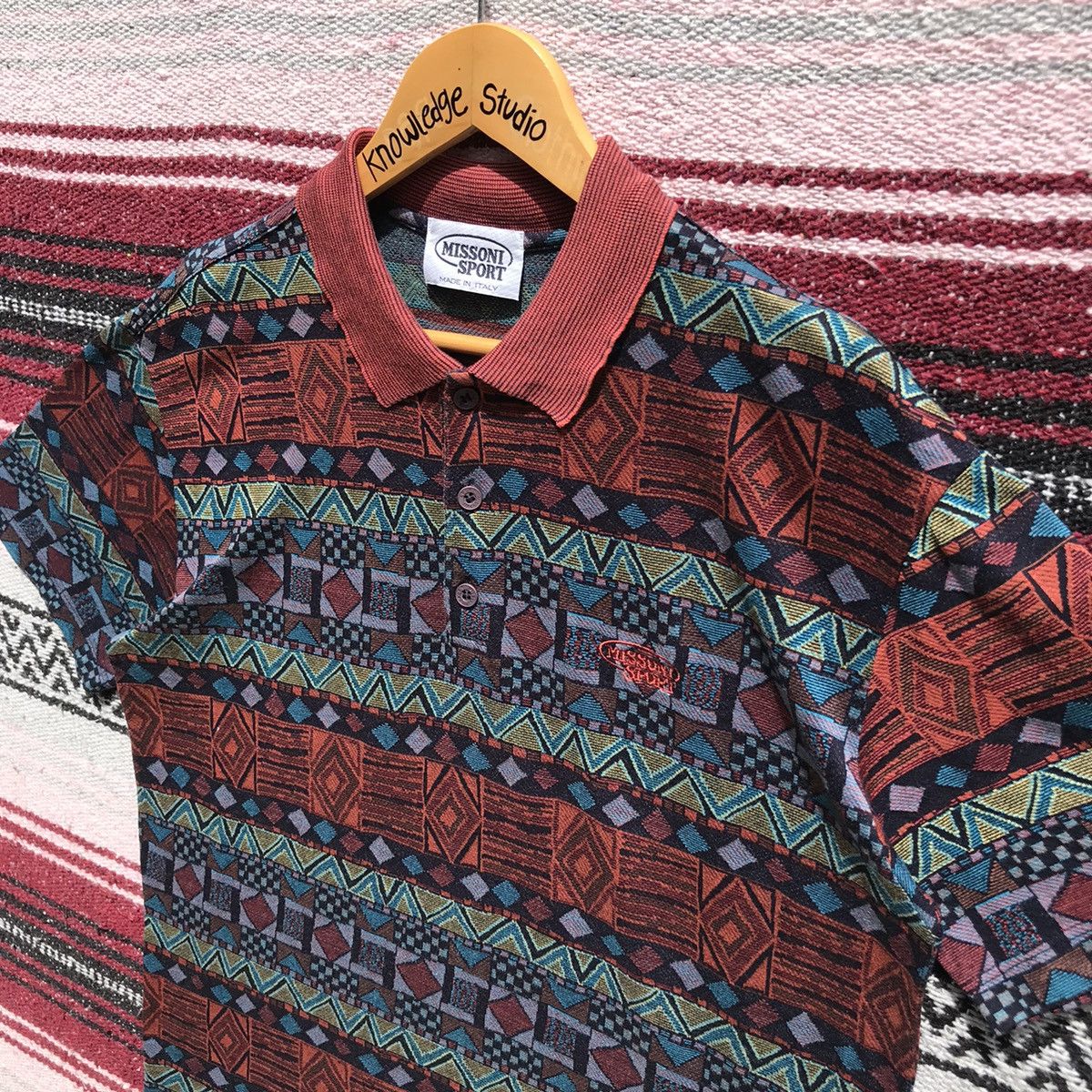 Missoni Vintage Missoni Sports Ethnic Wind Polo Tees Missoni Italy Size US S / EU 44-46 / 1 - 7 Thumbnail