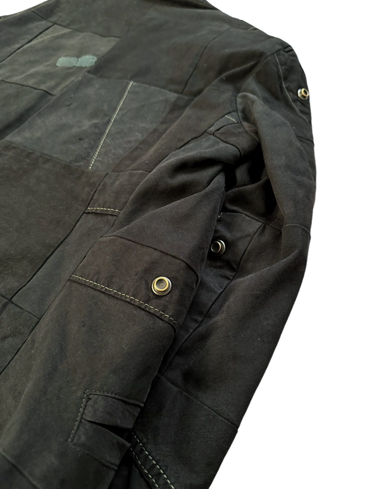Greg Lauren Sz3 1/1 Black Workwear Tux Ollie Blazer Patchwork Jacket Size US L / EU 52-54 / 3 - 3 Thumbnail