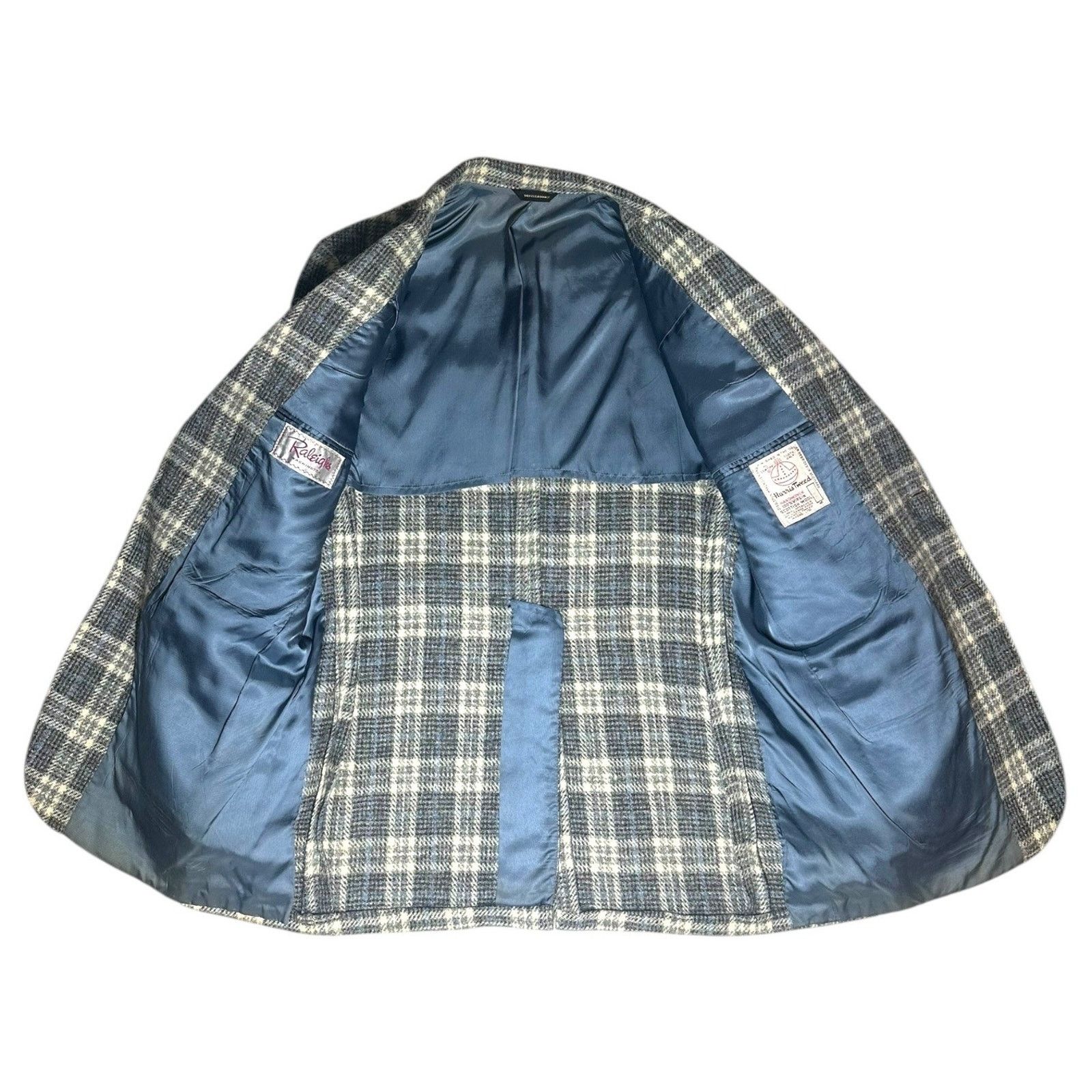 Harris Tweed Harris Tweed Mens 42R Plaid Blazer Jacket Blue Gray Size 42R - 4 Thumbnail