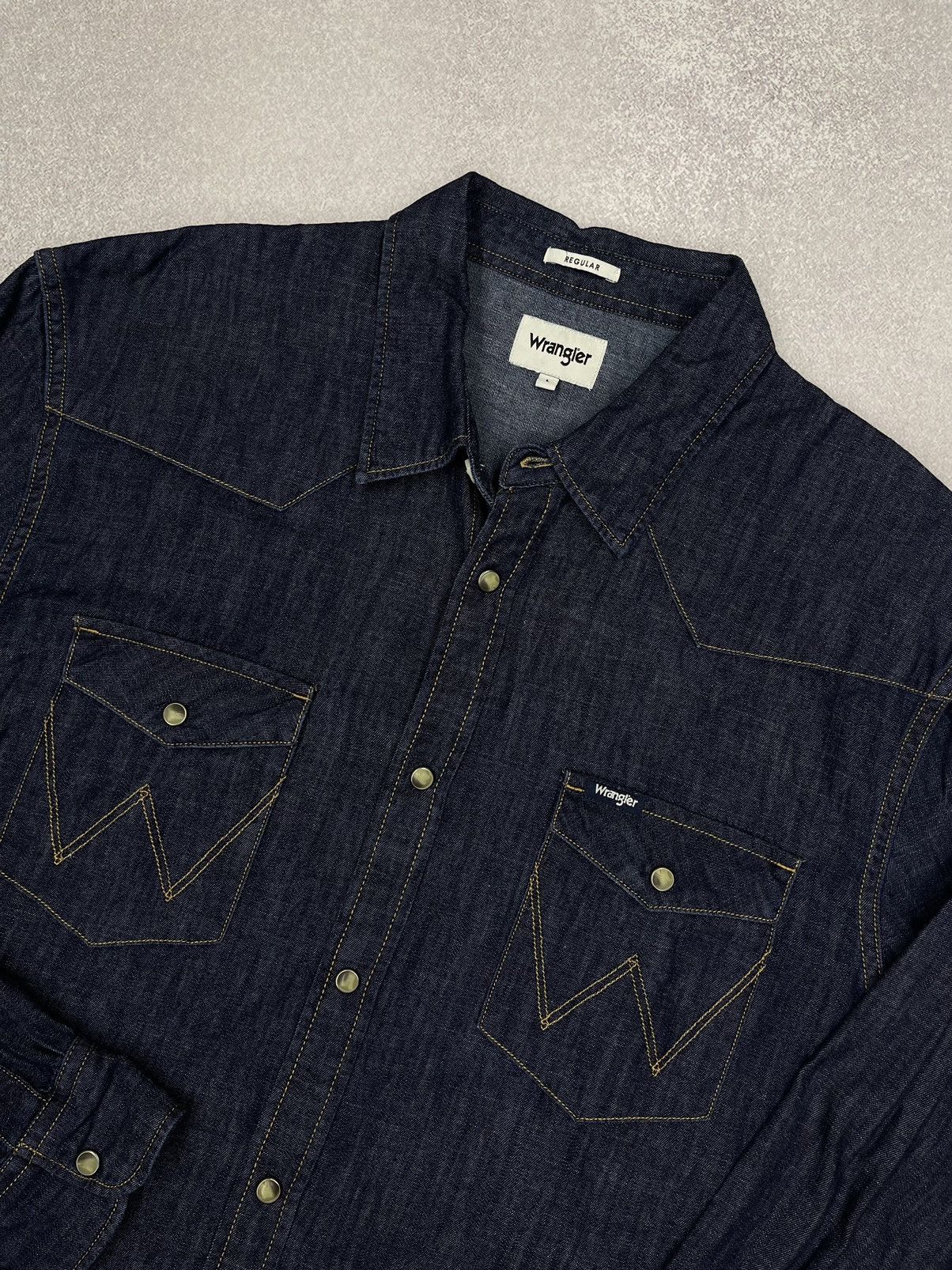 Wrangler Mens Wrangler Western Denim Shirt Navy Size L Size US L / EU 52-54 / 3 - 4 Thumbnail
