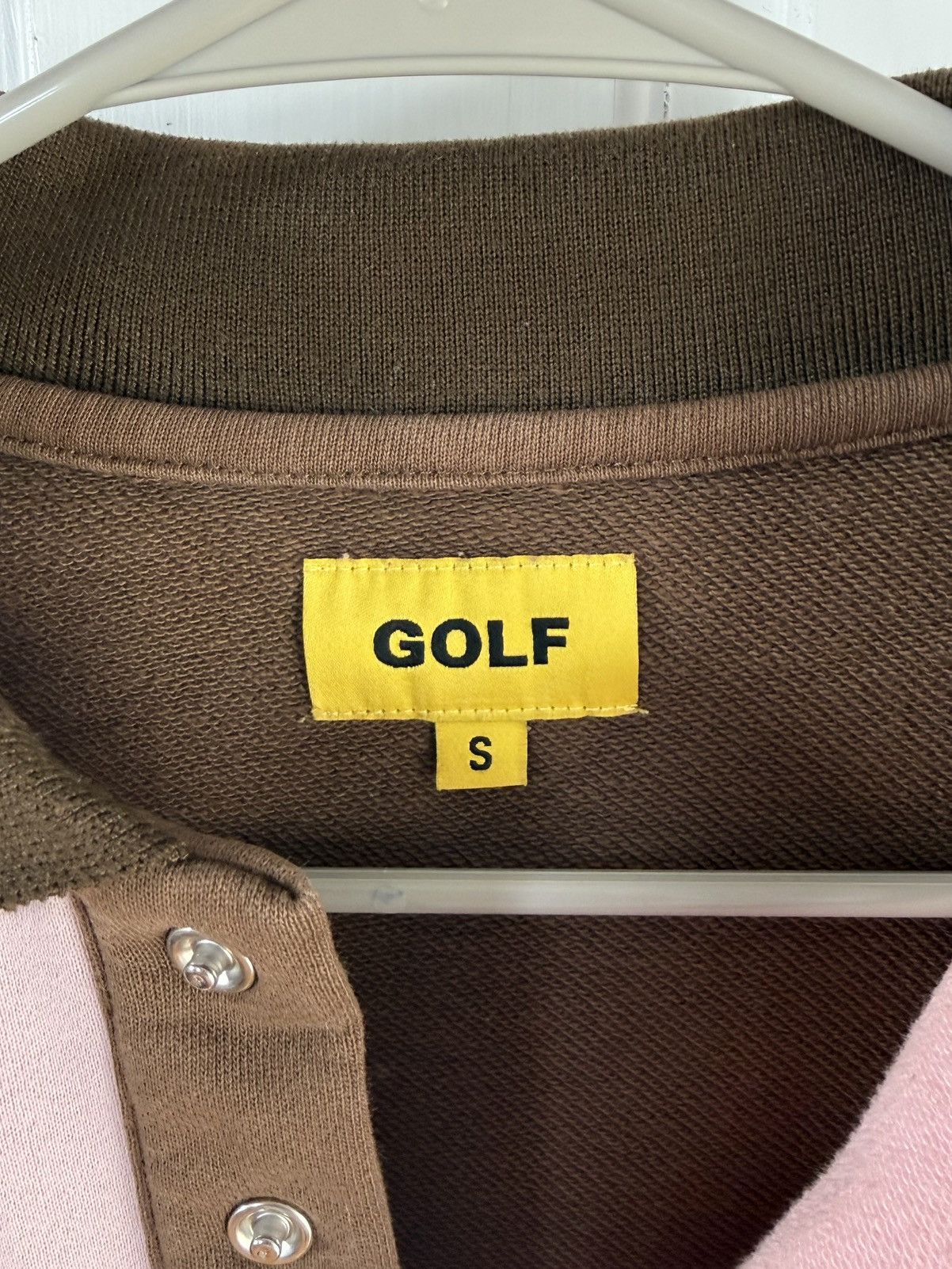 Golf Wang Golf Wang Two Tone Long Sleeve Polo in the Brown/Pink size S Size US S / EU 44-46 / 1 - 3 Thumbnail