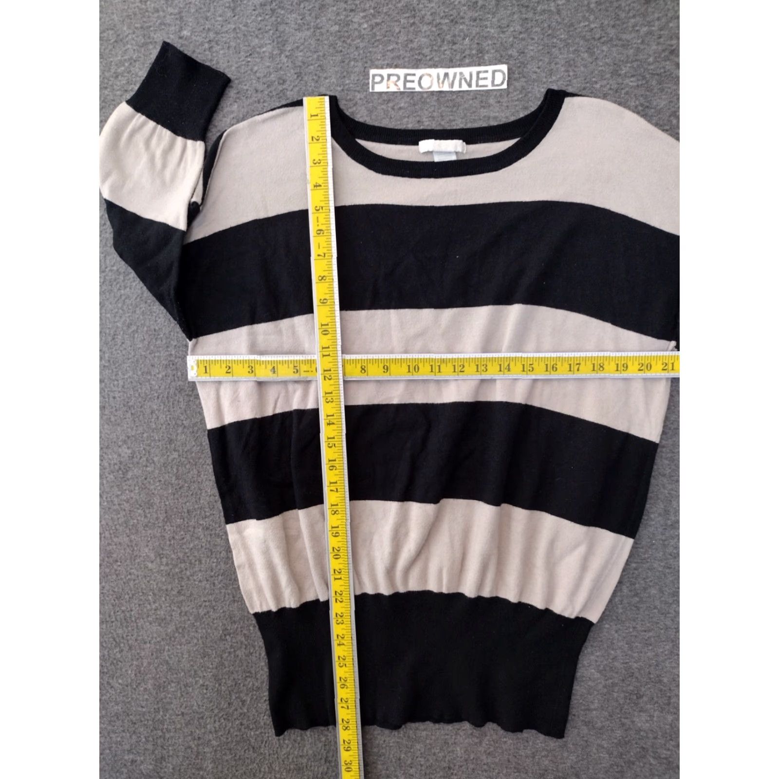 Vintage VINTAGE Design His Cry Sweater 1X Women's Black White Striped Pullover Knit Linen Blend Size XL / US 12-14 / IT 48-50 - 4 Thumbnail