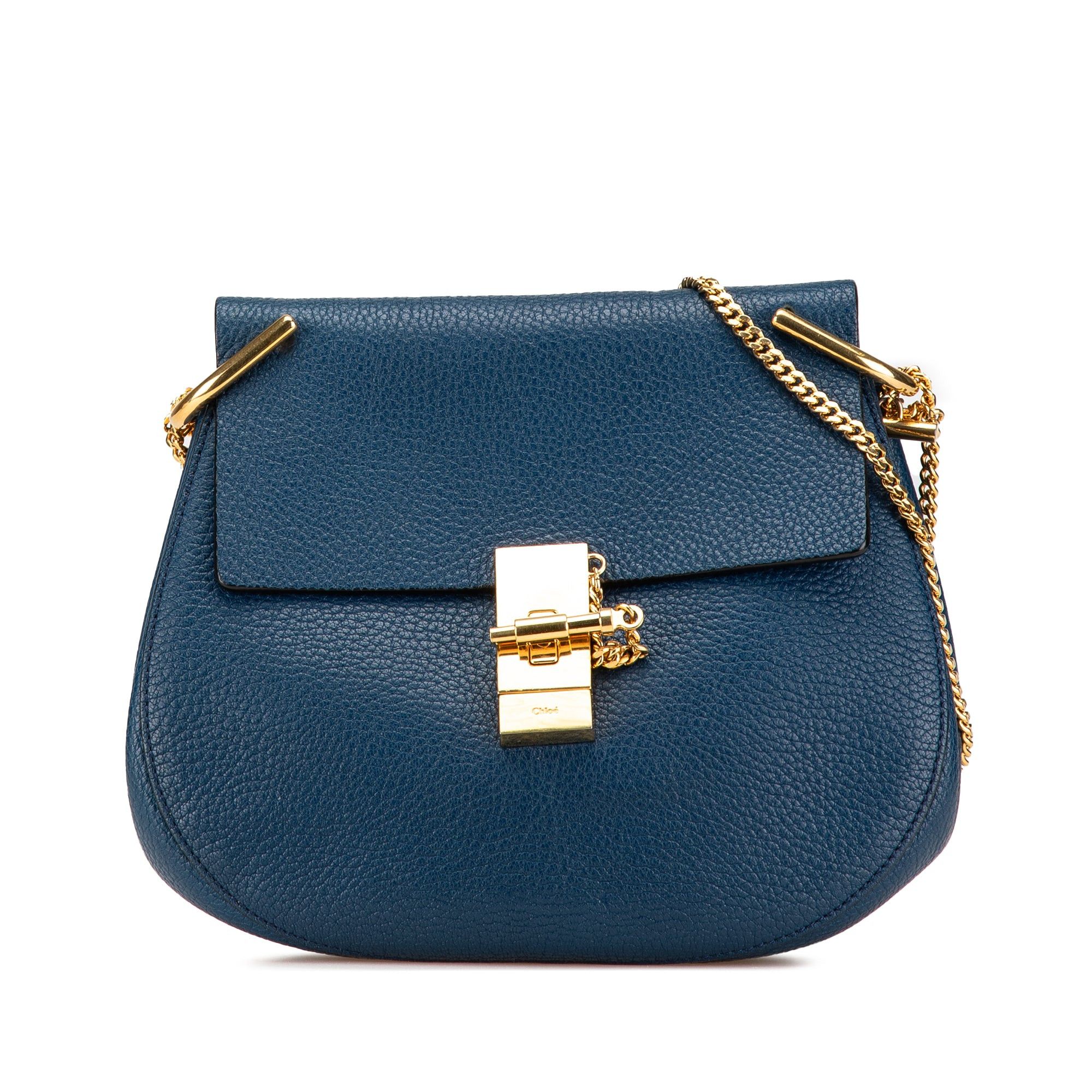 Chloe Chloé Small Leather Drew Crossbody Blue Size ONE SIZE - 1 Thumbnail