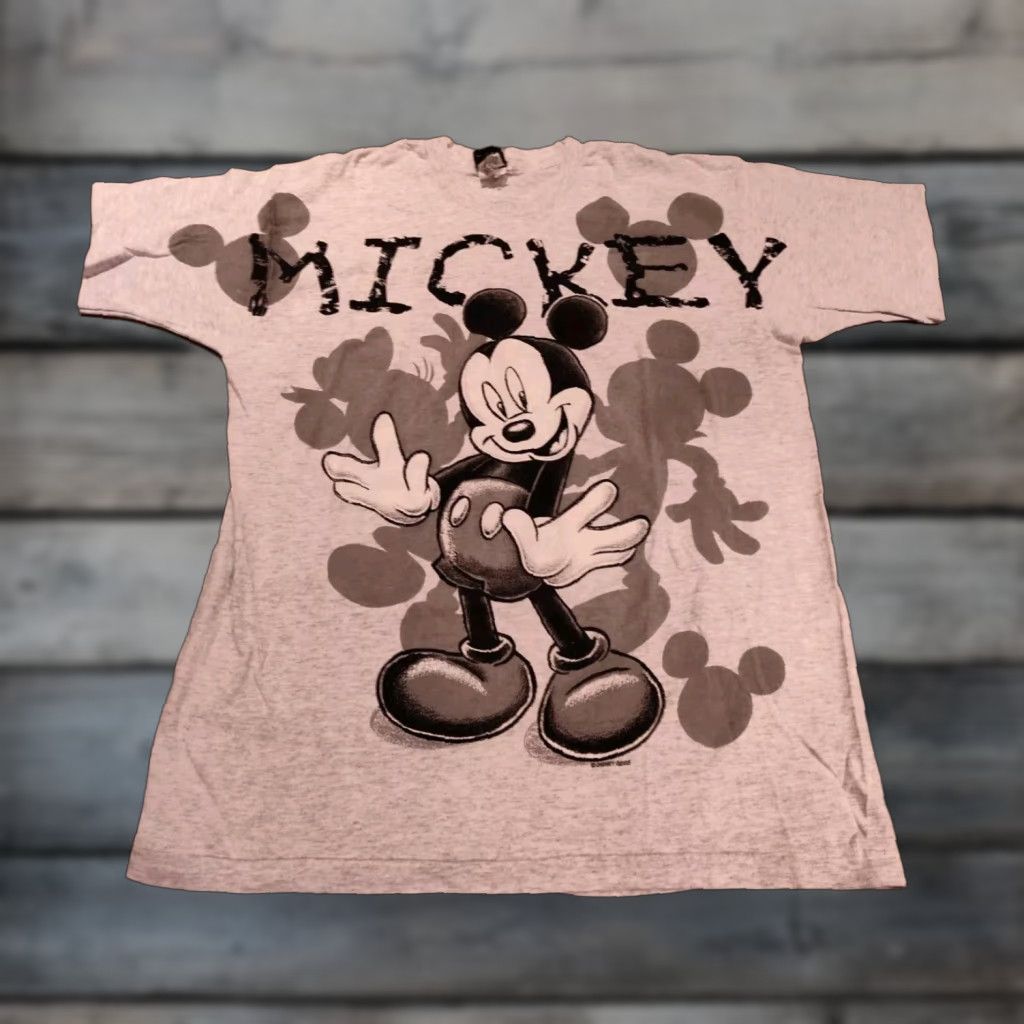 Mickey Unlimited VINTAGE 90s Mickey Mouse Disney T-Shirt Made in USA Gray XL Graphic Print Mens Size US XL / EU 56 / 4 - 1 Thumbnail