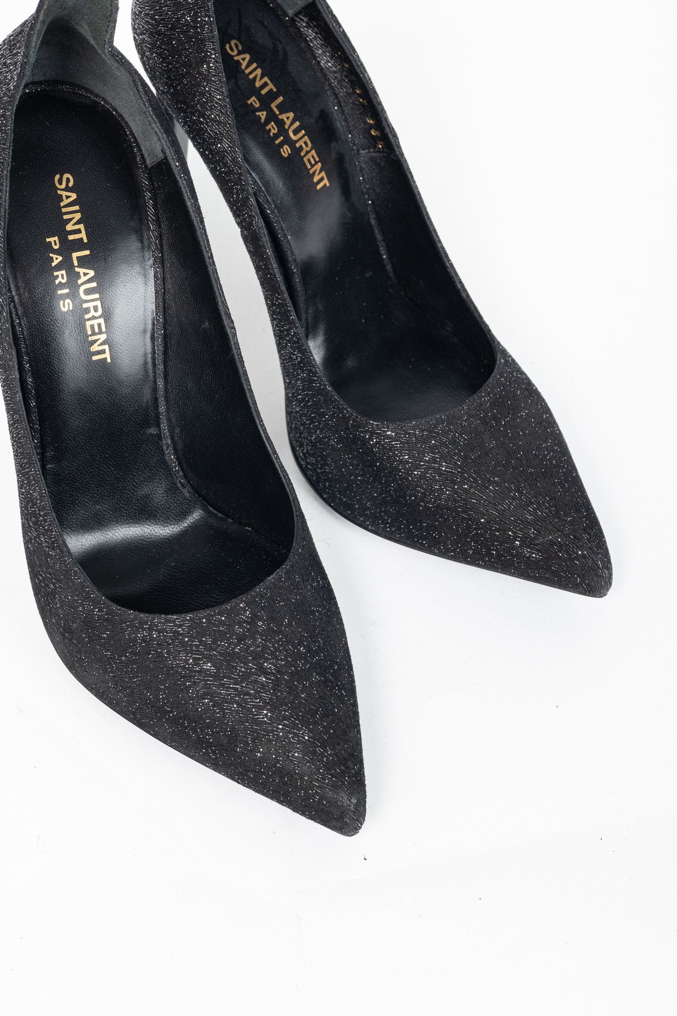 Saint Laurent Paris Saint Laurent Thorn Sparkle High-Counter Pointed-Toe Pumps Size US 6 / IT 36 - 6 Thumbnail