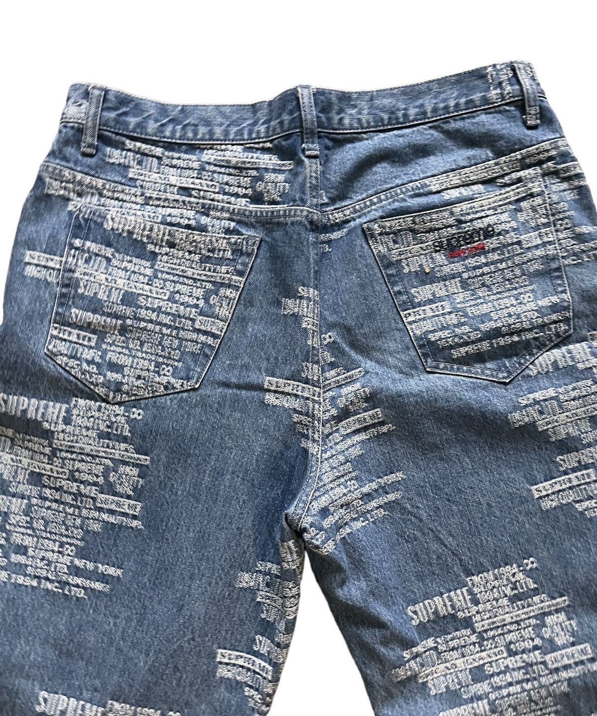 Supreme Trademark Jacquard Baggy Jean (SS23) - $188