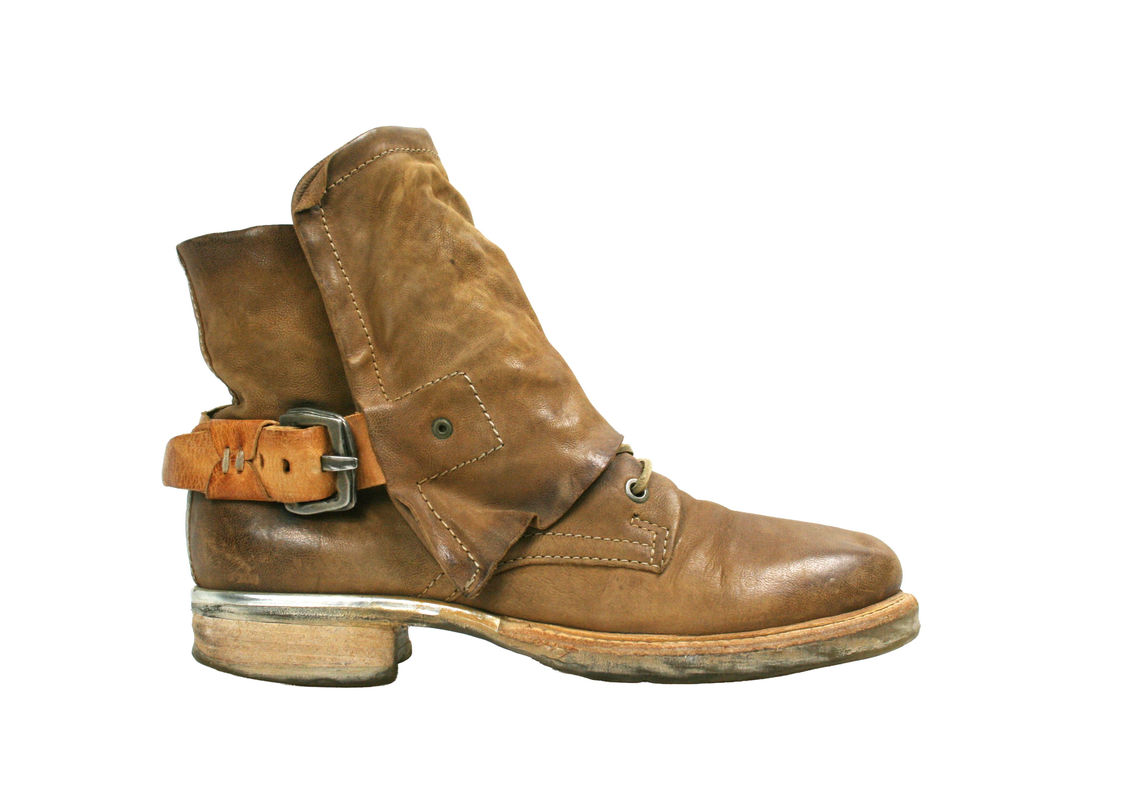 A.S.98 00S Boho Grunge Biker Closed Leather Boots Vintage Size US 9 / IT 39 - 1 Thumbnail