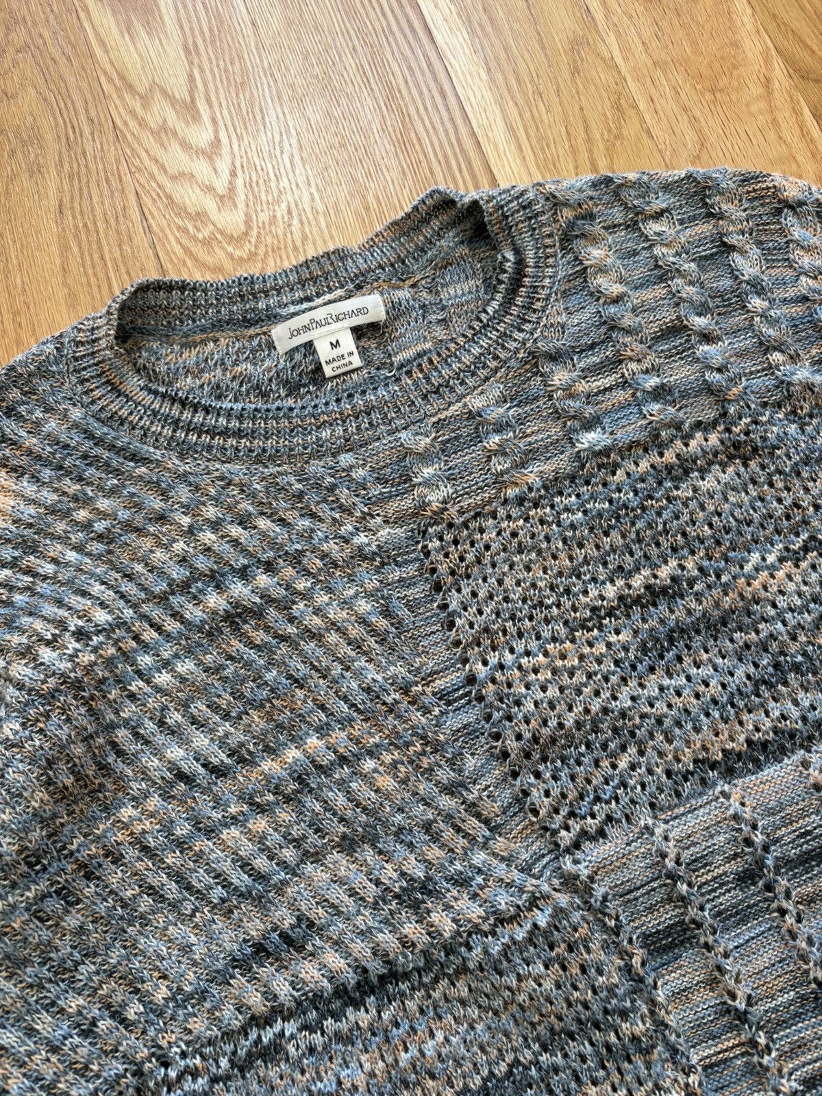 Other John Paul Richard Vintage 90s Y2K Textured 3D Knit Sweater M Size M / US 6-8 / IT 42-44 - 2 Thumbnail