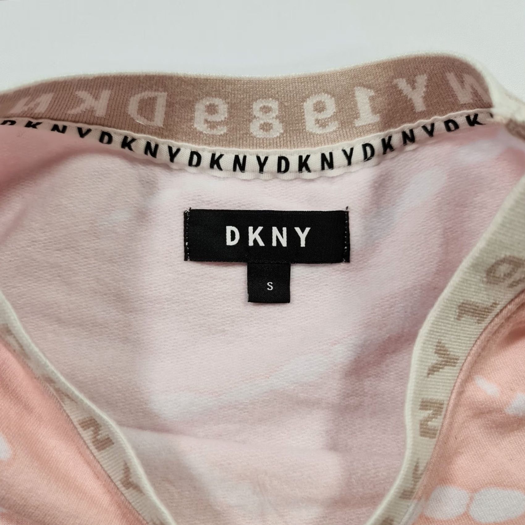 DKNY DKNY Womens Pyjama Top Pink Small Crew Neck Short Sleeves Logo Cotton Blend Jersey Sleepwear Tee Size S / US 4 / IT 40 - 5 Thumbnail