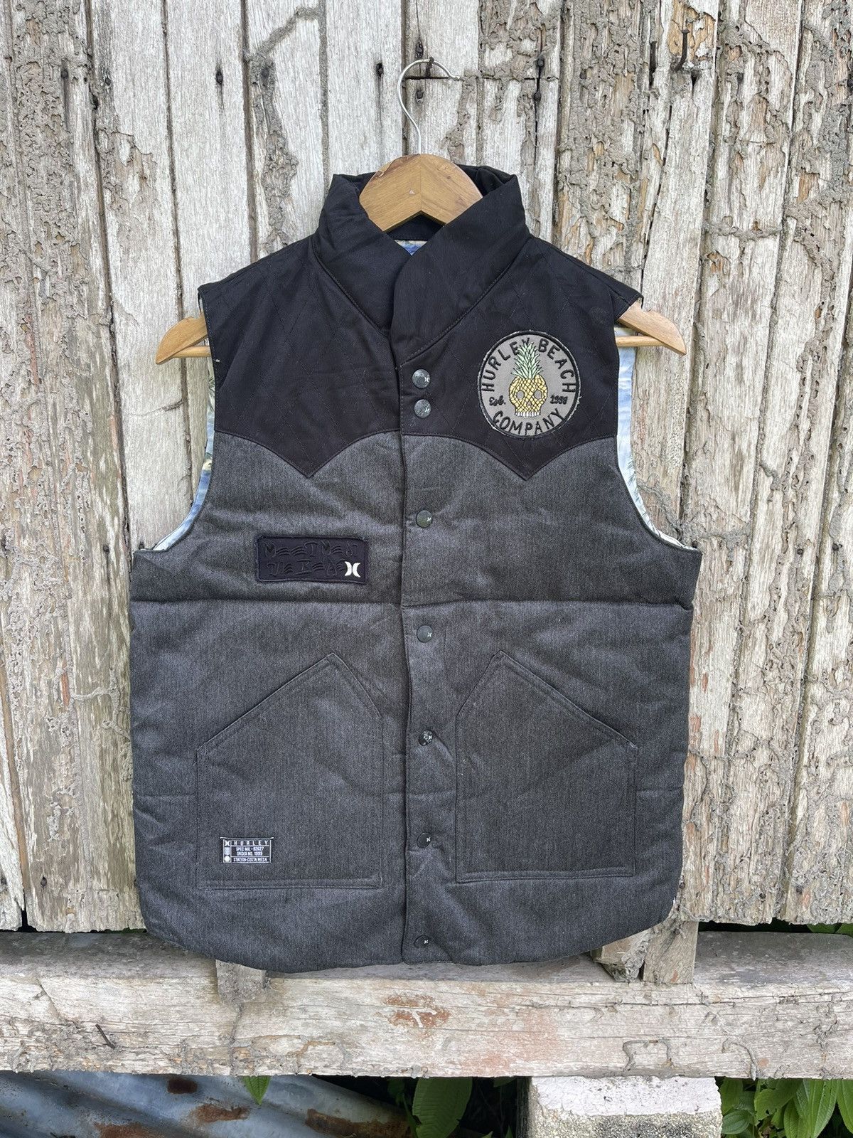 Hurley × Vintage Vintage Hurley Vest w/ Tropical Print Lining (Y2K) Size US S / EU 44-46 / 1 - 1 Thumbnail