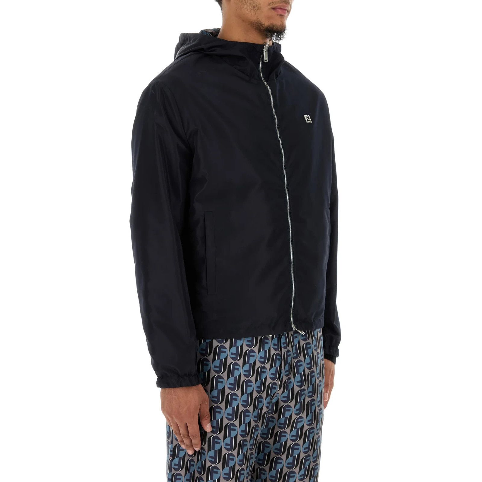 Fendi FENDI Midnight Blue Polyester Reversible Windbreaker Jacket Size US L / EU 52-54 / 3 - 4 Thumbnail