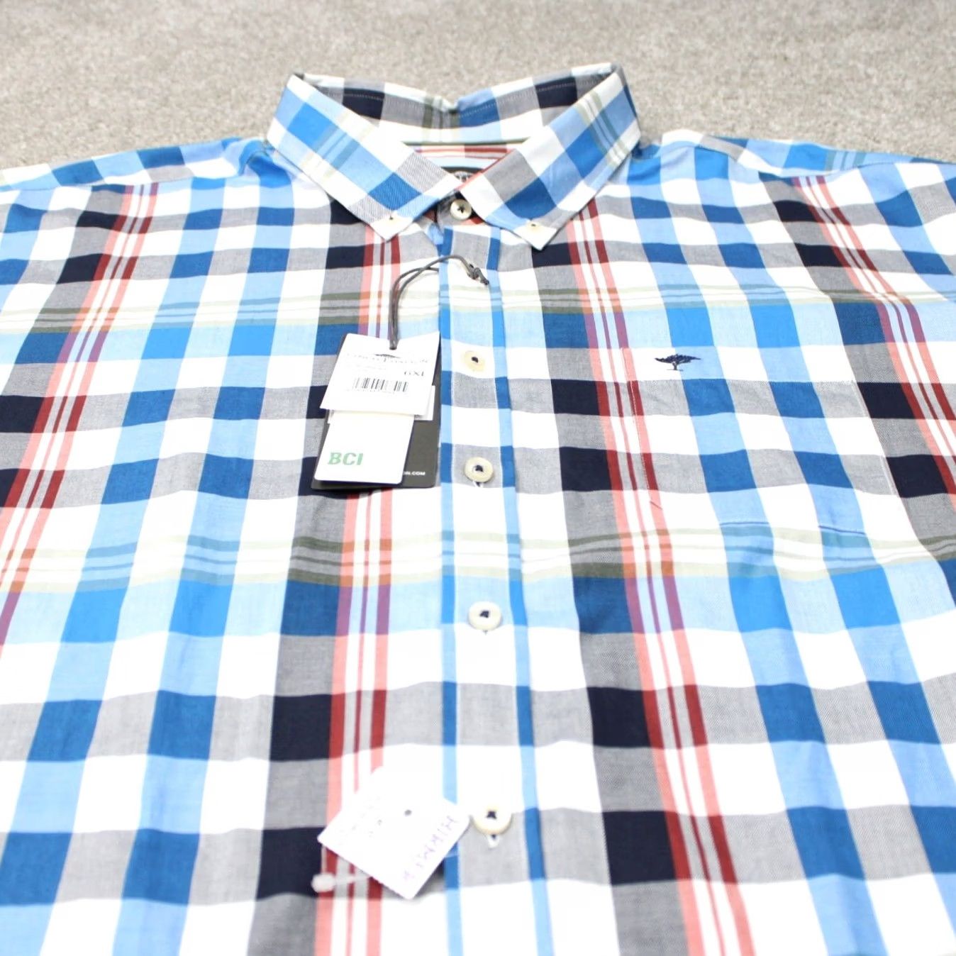 Vintage Fynch Hatton Shirt Mens 6XL Blue Red Plaid Long Sleeve Button-Up NWT Cotton 100% Size US XXL / EU 58 / 5 - 5 Thumbnail