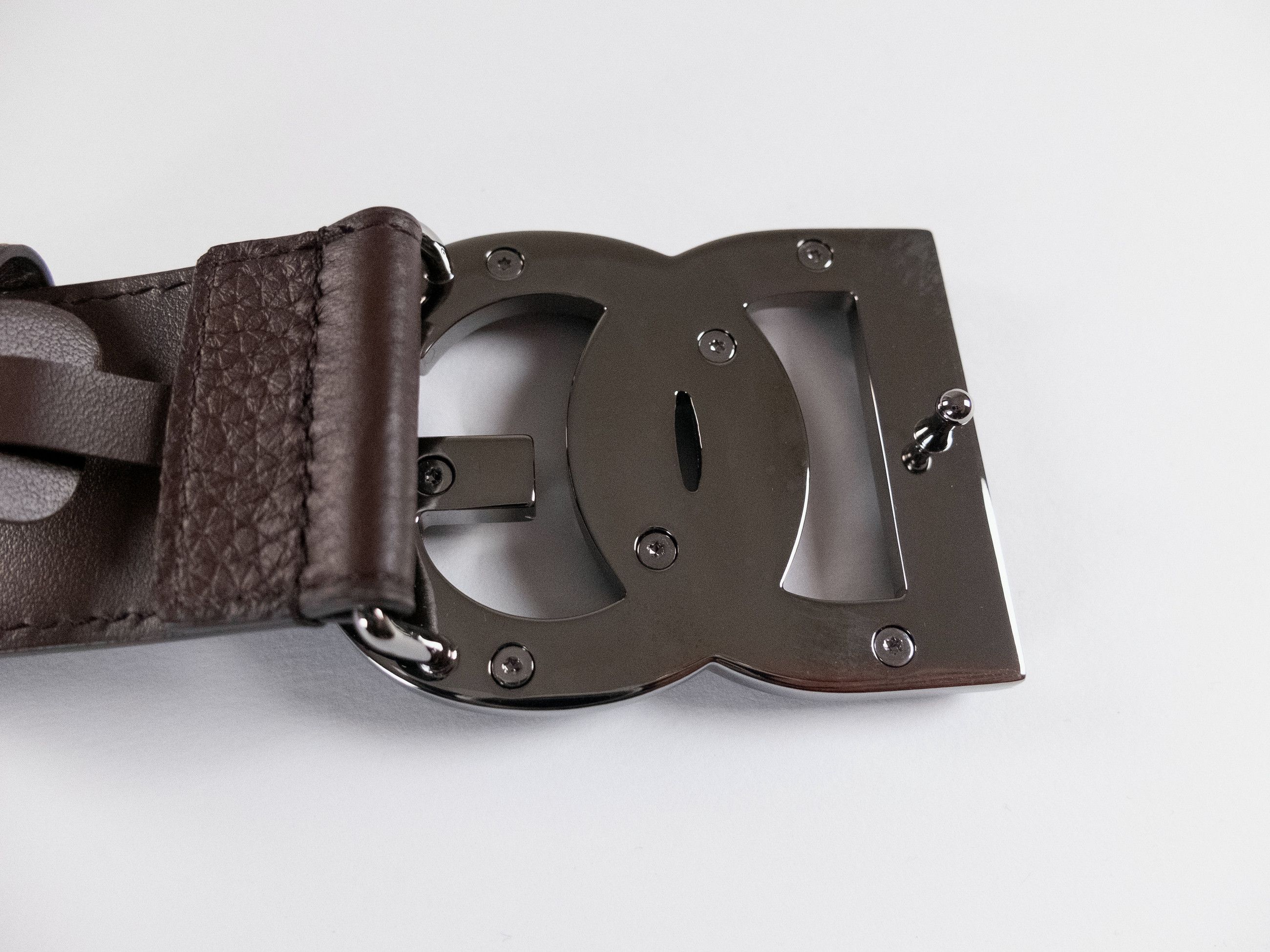 Dolce & Gabbana DOLCE & GABBANA brown DG buckle leather belt Size 90 Size 34 - 5 Thumbnail