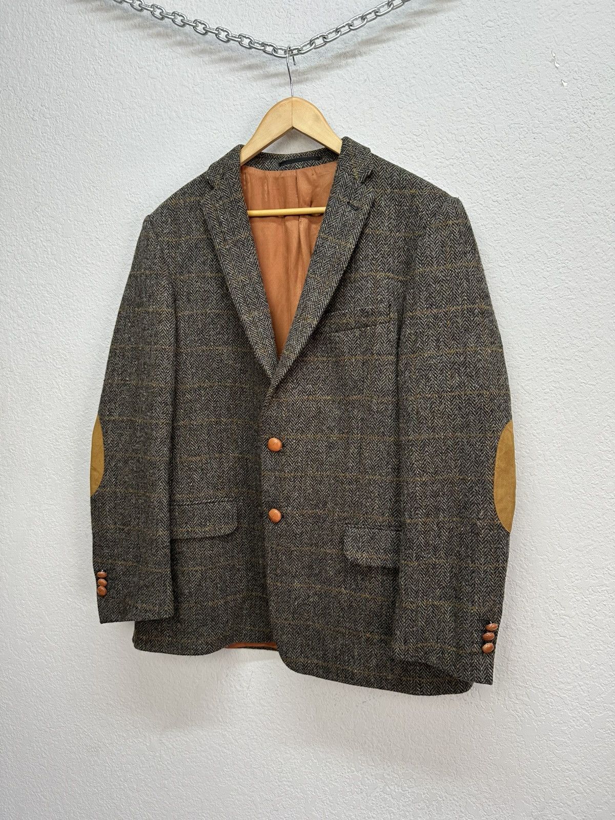 Harris Tweed Vintage Harris Tweed Hand Woven Wool Blazer Jacket Size 52R - 3 Thumbnail