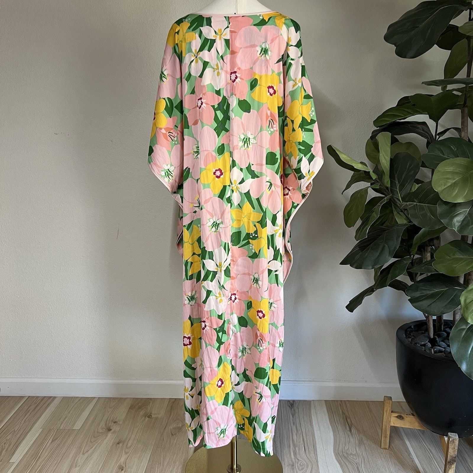 Kate Spade KATE SPADE Caftan Dress L/XL Painterly Petals Floral Muumuu Size XL / US 12-14 / IT 48-50 - 5 Thumbnail