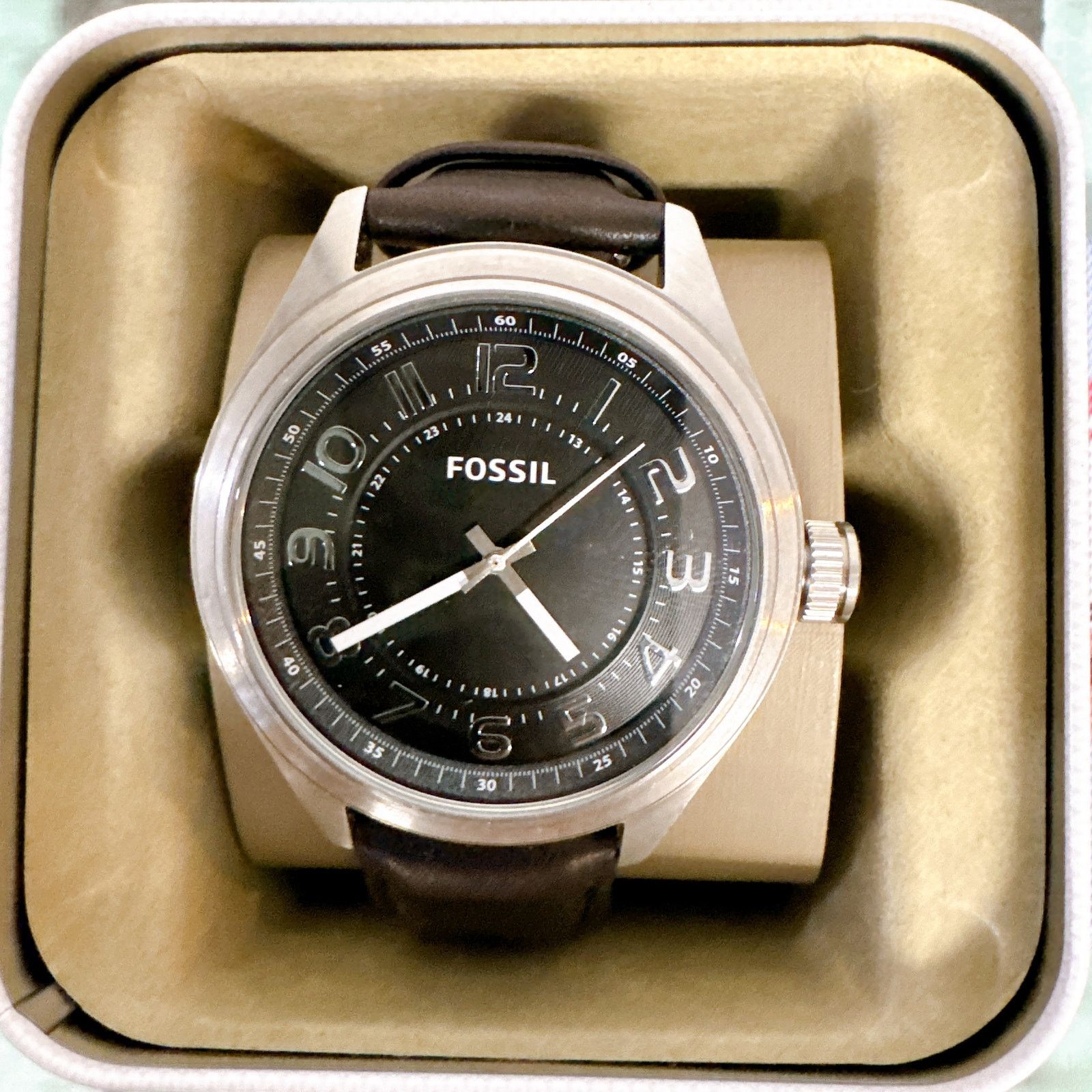 Fossil Fossil BQ2244 Classic Arabic Numeral Black Leather Strap Size ONE SIZE - 1 Thumbnail