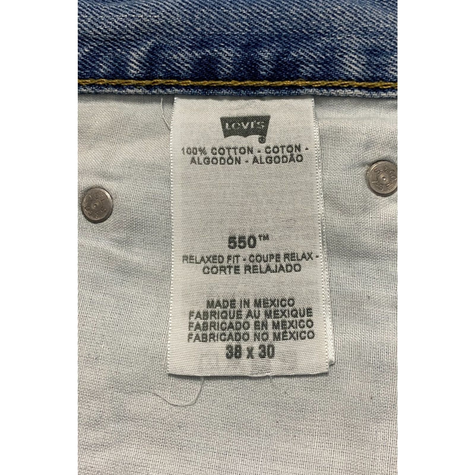 Levi's VINTAGE Levi's Jeans 550 Relaxed Fit Mens 38x30 Blue Straight Whiskers Wide Leg 5-Pocket Denim Cotton 100% USA Retro Size US 38 / EU 54 - 7 Thumbnail