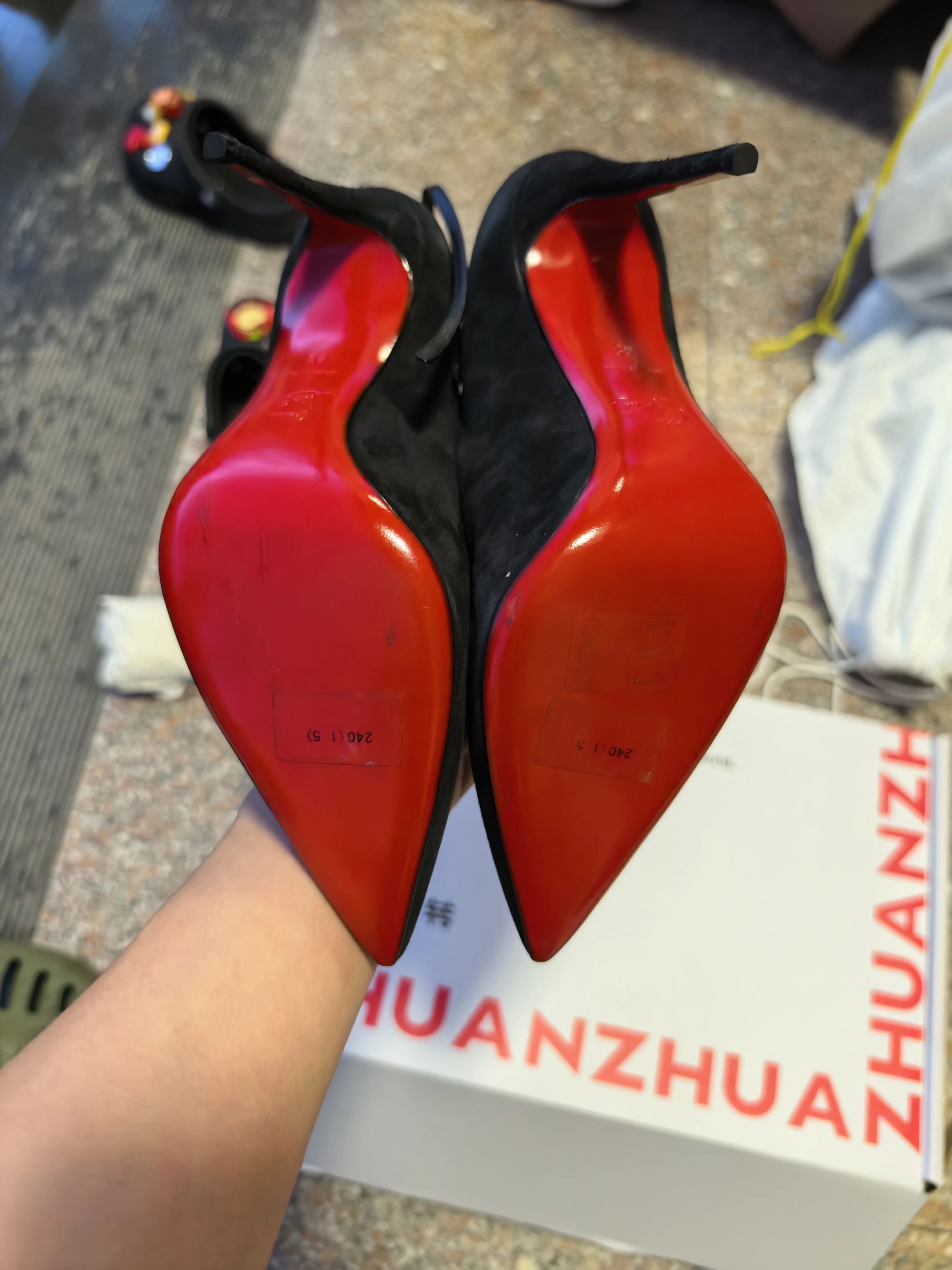 Christian Louboutin CL Black Suede Red Sole Pump 38 New Size US 7.5 / IT 37.5 - 5 Thumbnail
