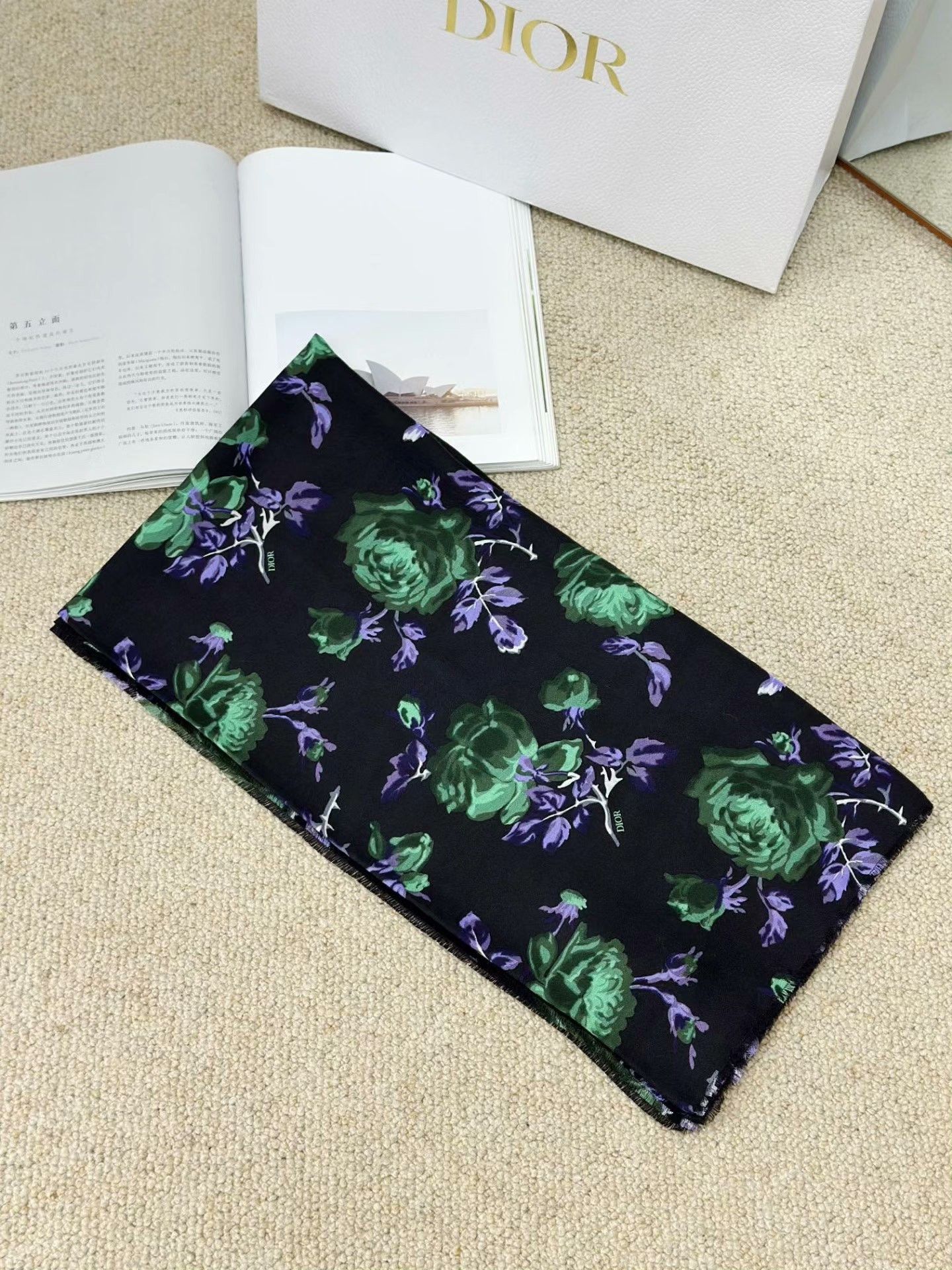 Dior DIOR Black Silk Scarf Size ONE SIZE - 1 Thumbnail