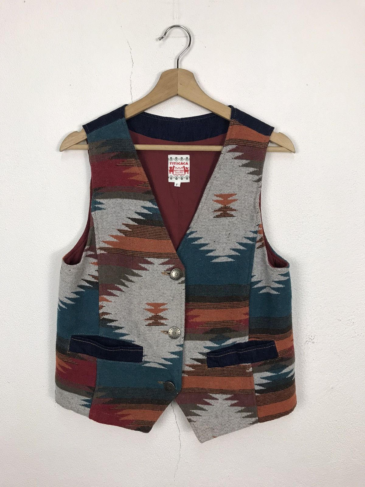 Japanese Brand × Nautica Vintage TITICACA Jacquard Mexican Rug Denim Concho Native Size S / US 4 / IT 40 - 1 Thumbnail