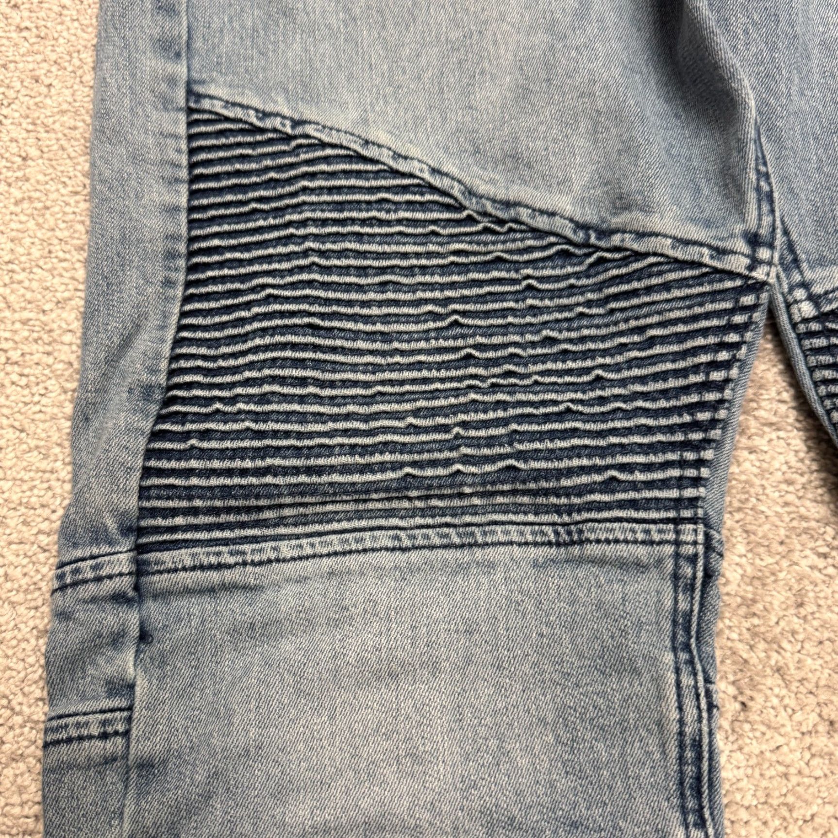 Denime Bullhead Jeans Mens 36 Blue Light Wash Stretch Skinny Moto Stacked Streetwear Biker Size US 36 / EU 52 - 6 Thumbnail