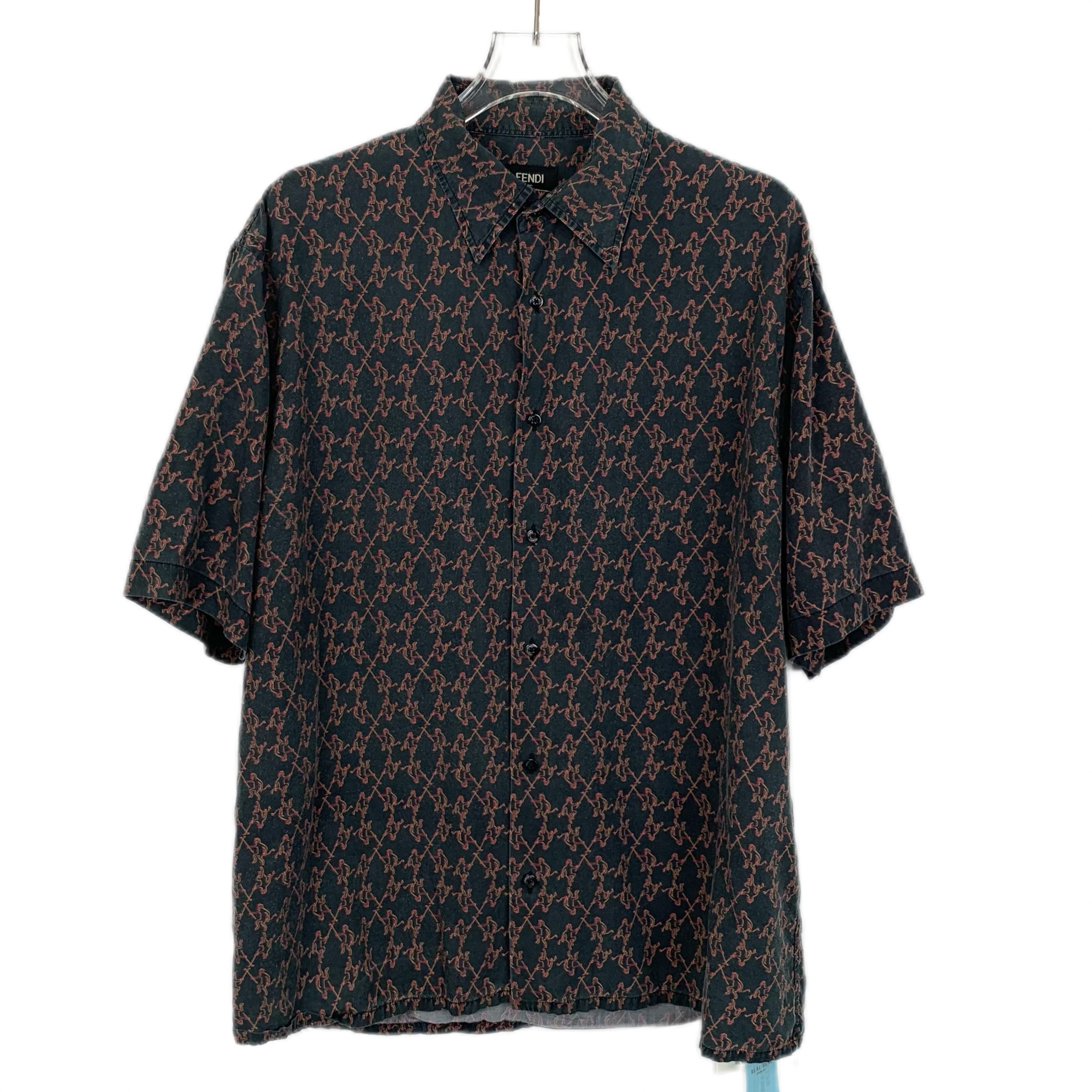 Fendi J14958 Fendi Mens Printed Button-Up Short Sleeve Shirt Size US M / EU 48-50 / 2 - 1 Thumbnail