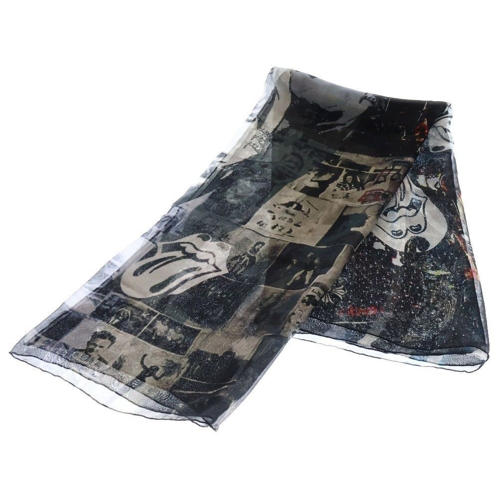 Chrome Hearts Rolling Stones Silk Scarf Black