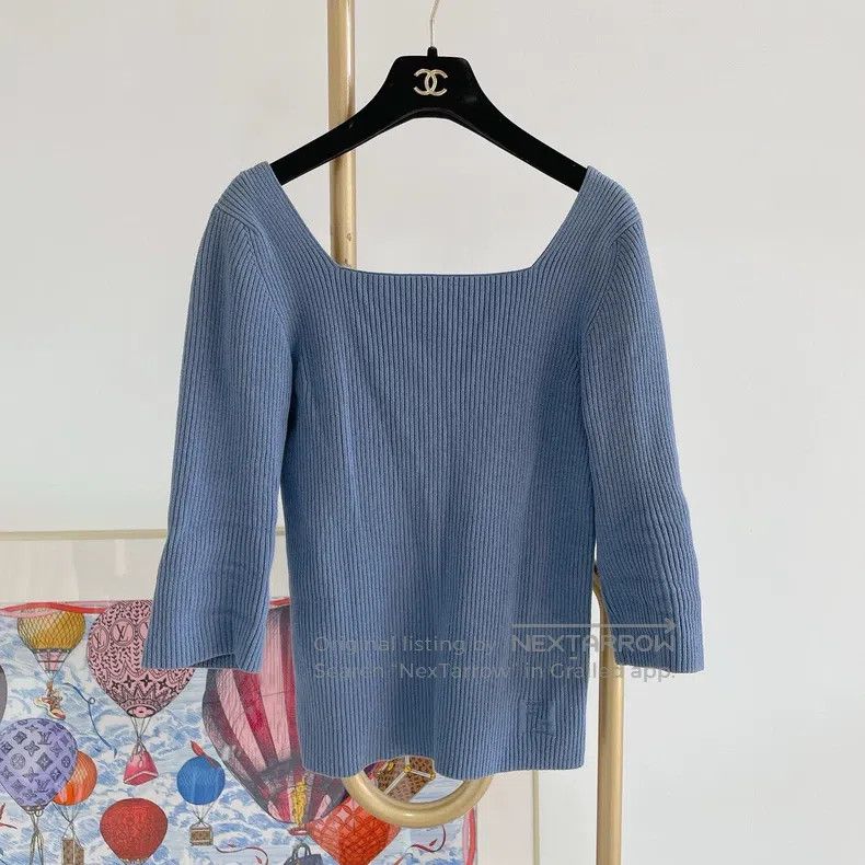 Fendi Fendi Blue knitted top Size S / US 4 / IT 40 - 1 Thumbnail